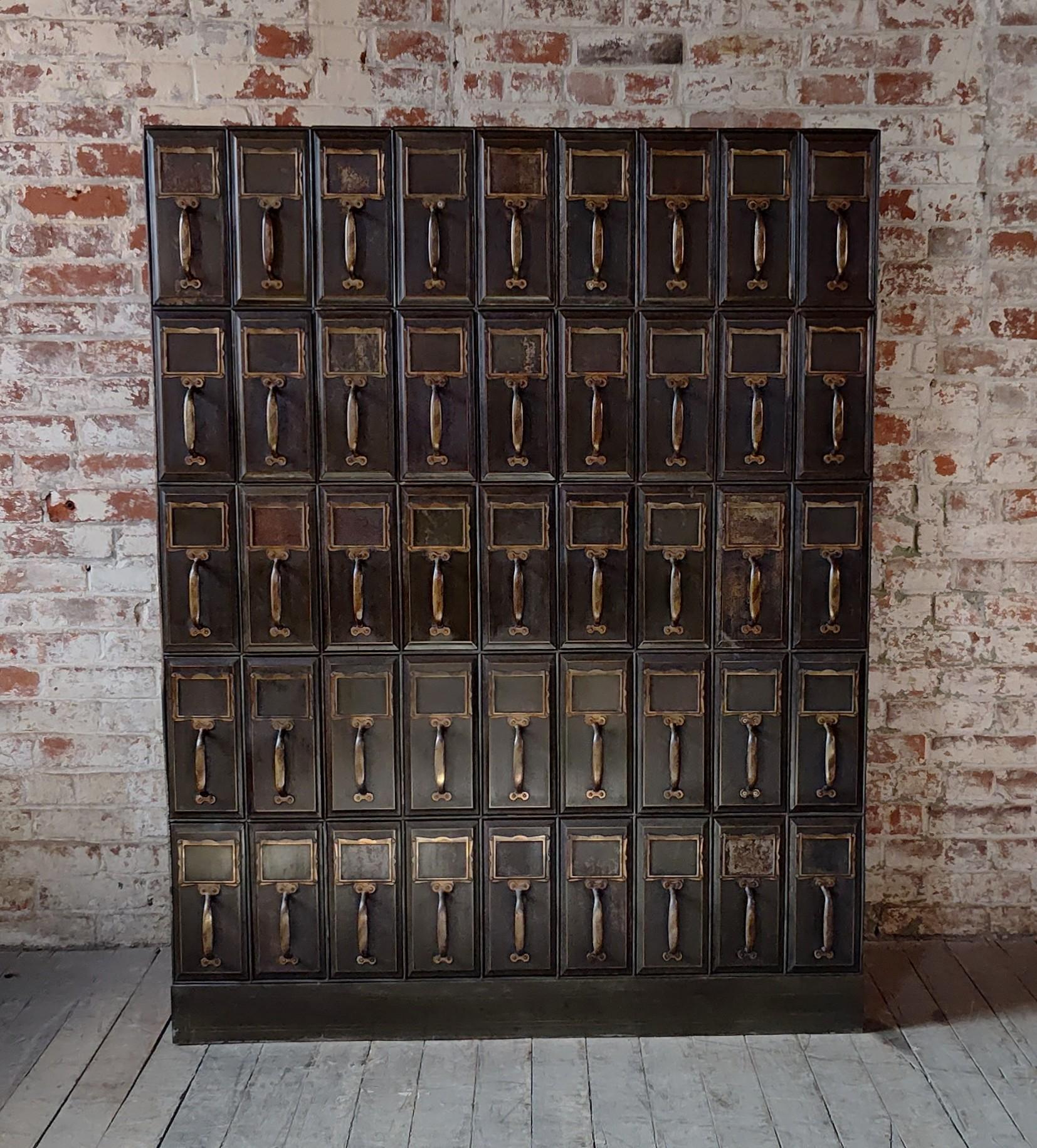 American Vintage Industrial Vertical Card Catalogue For Sale