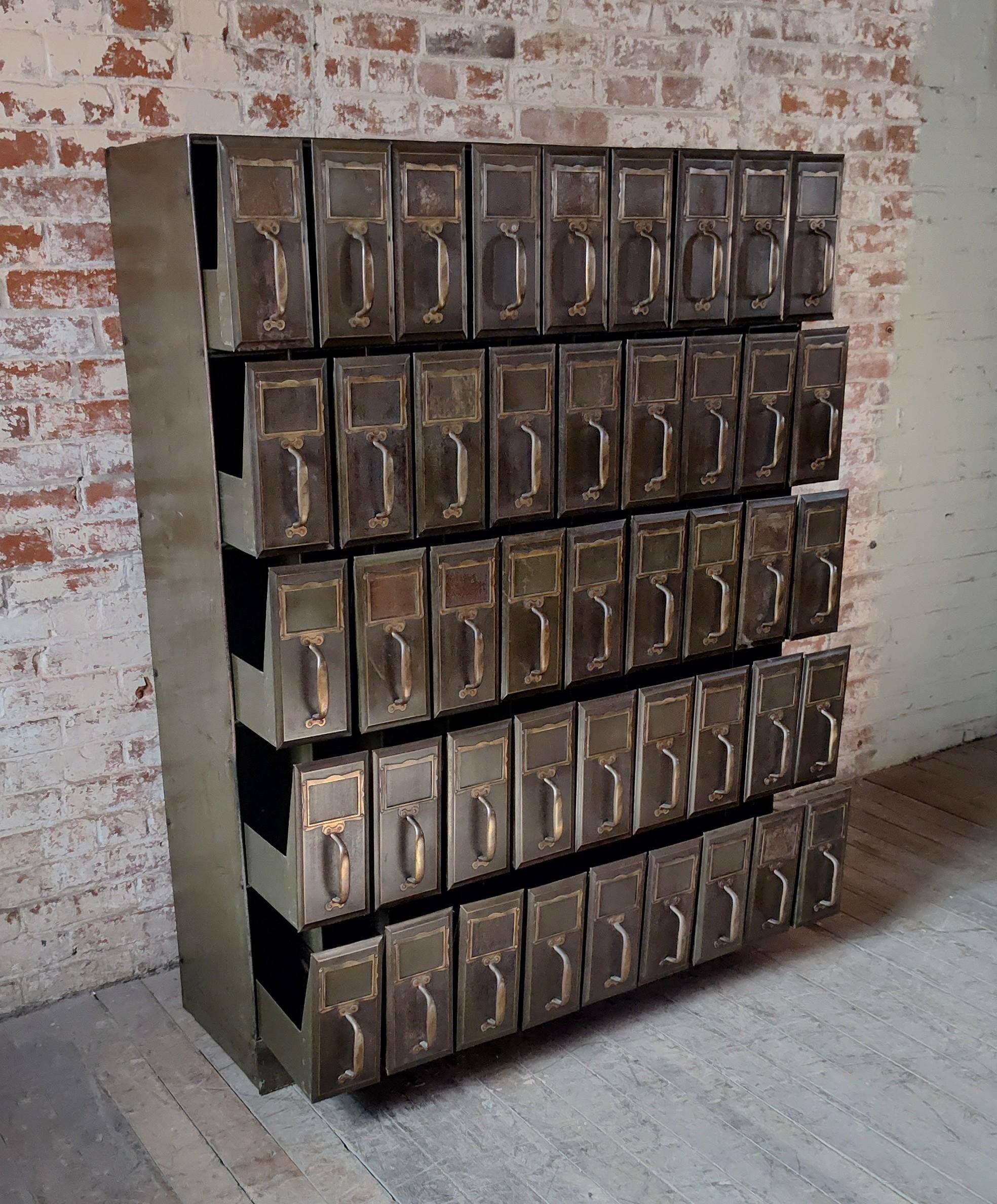 20th Century Vintage Industrial Vertical Card Catalogue For Sale