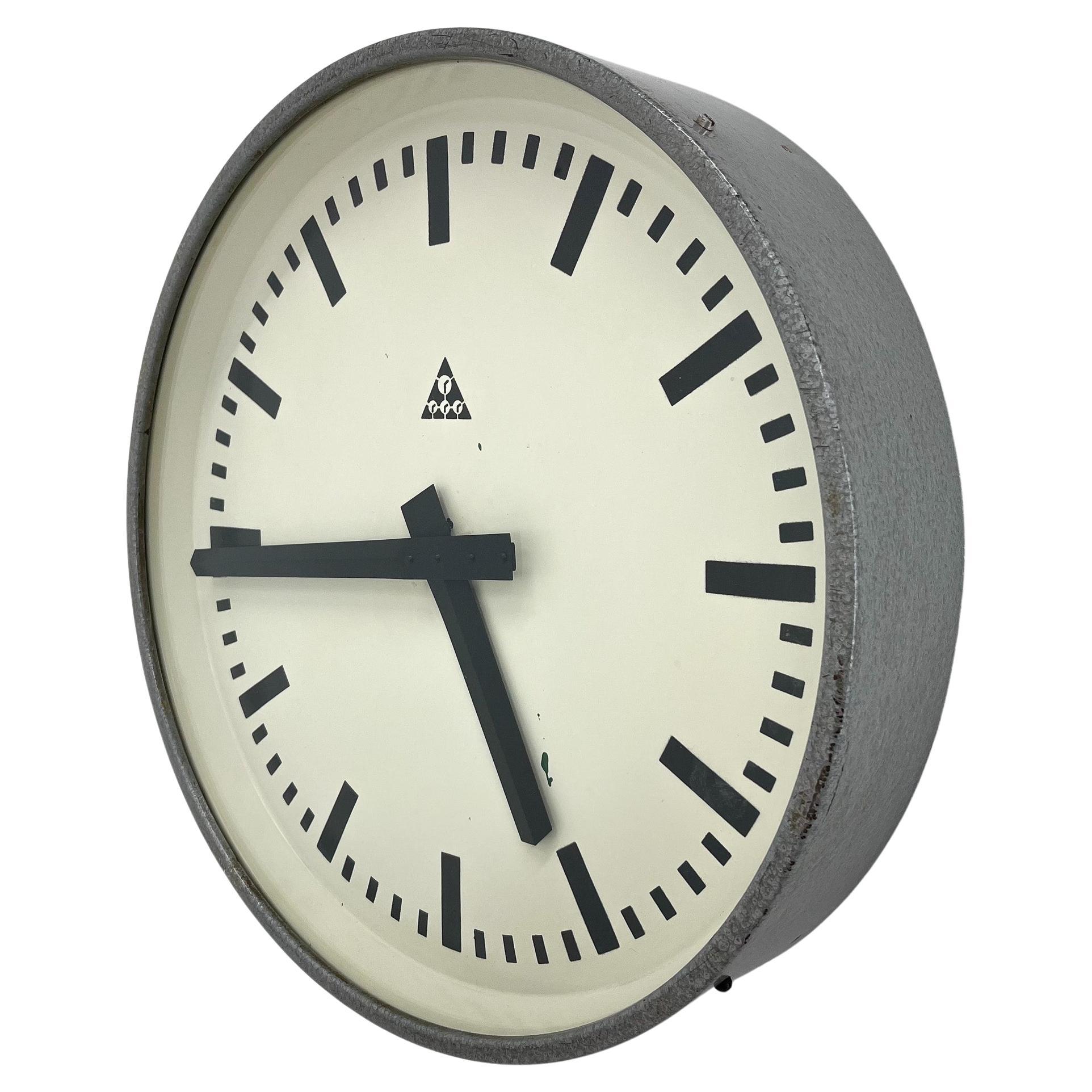 Vintage Industrial Wall Clock by Pragotron, 1950s For Sale