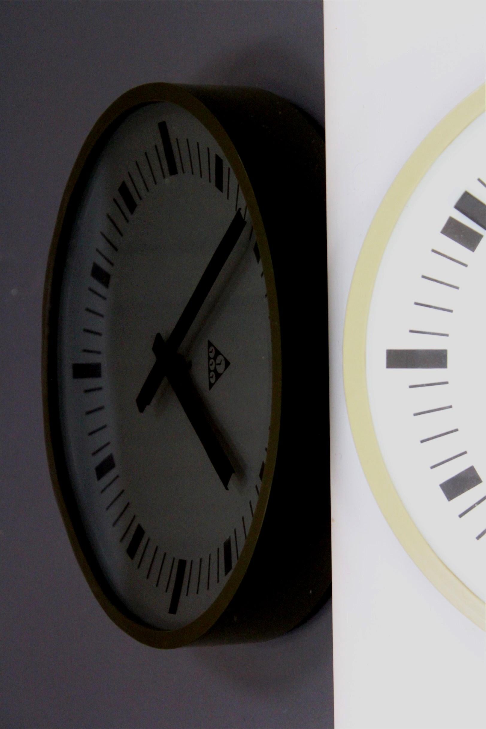 Czech Vintage Industrial Wall Clock from Pragotron, 1970s For Sale