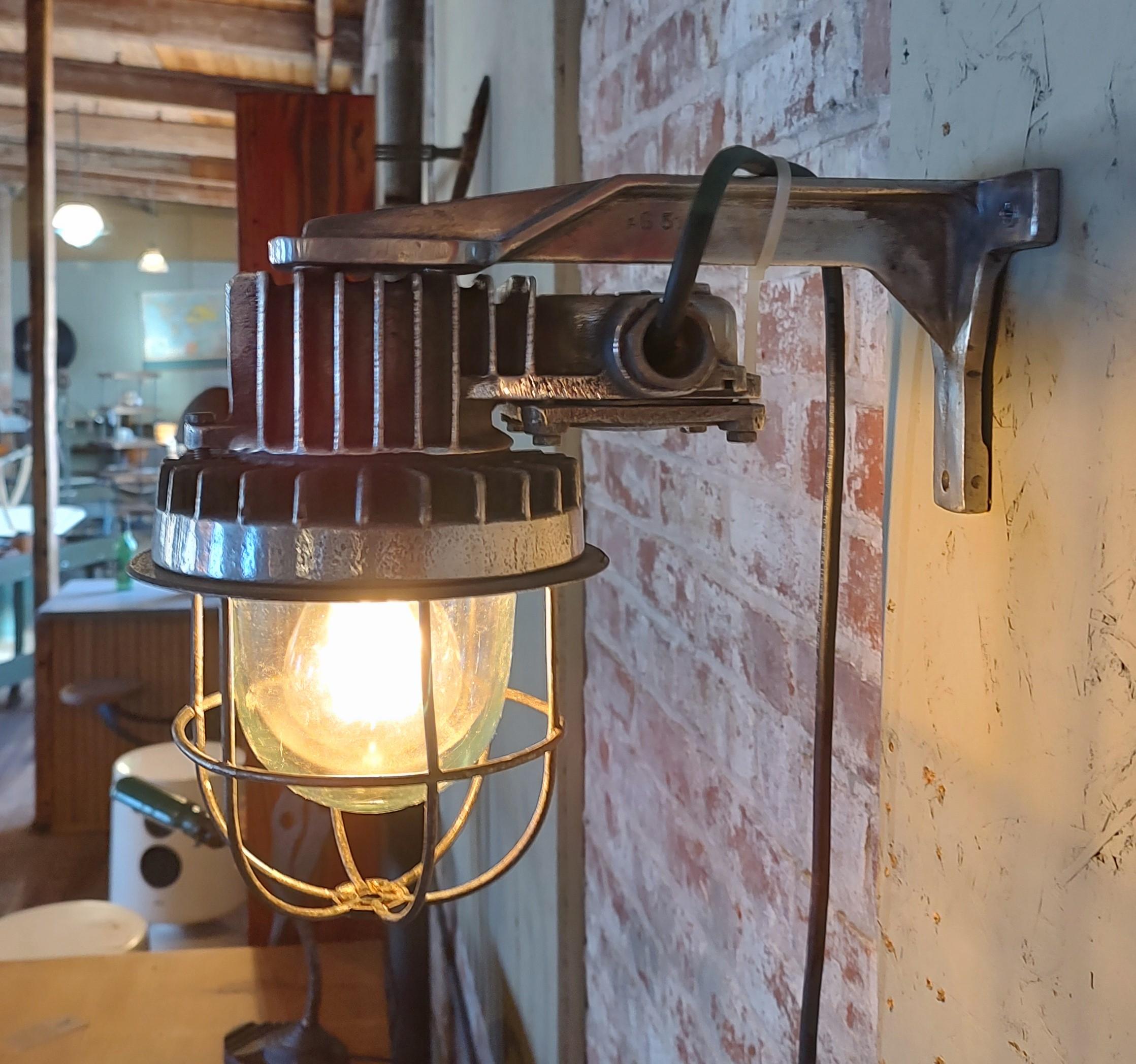 Vintage Industrial Wall Sconce #1 In Good Condition For Sale In Oakville, CT