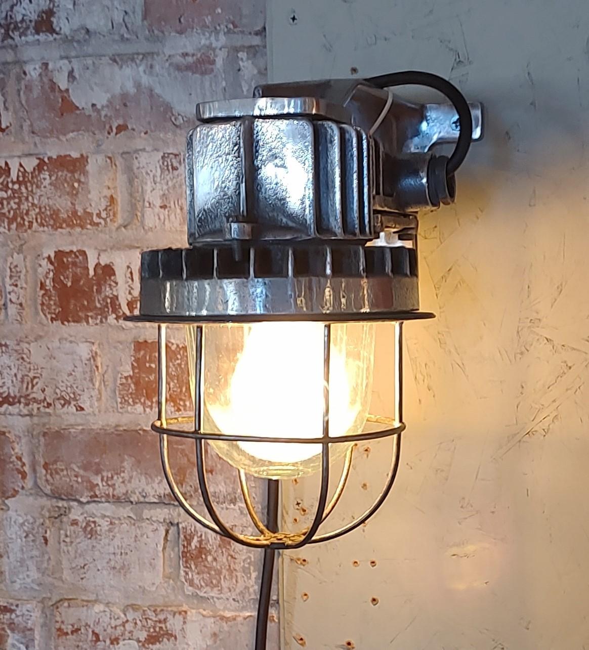 20th Century Vintage Industrial Wall Sconce #1 For Sale