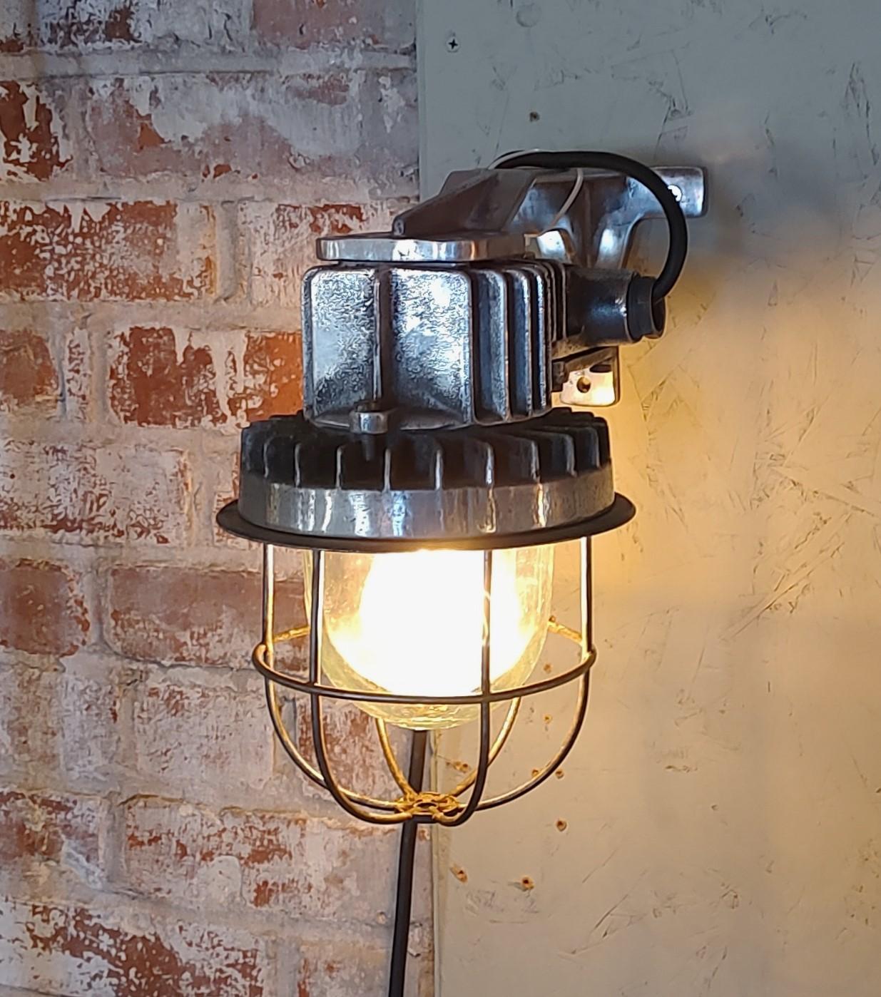 Aluminum Vintage Industrial Wall Sconce #1 For Sale