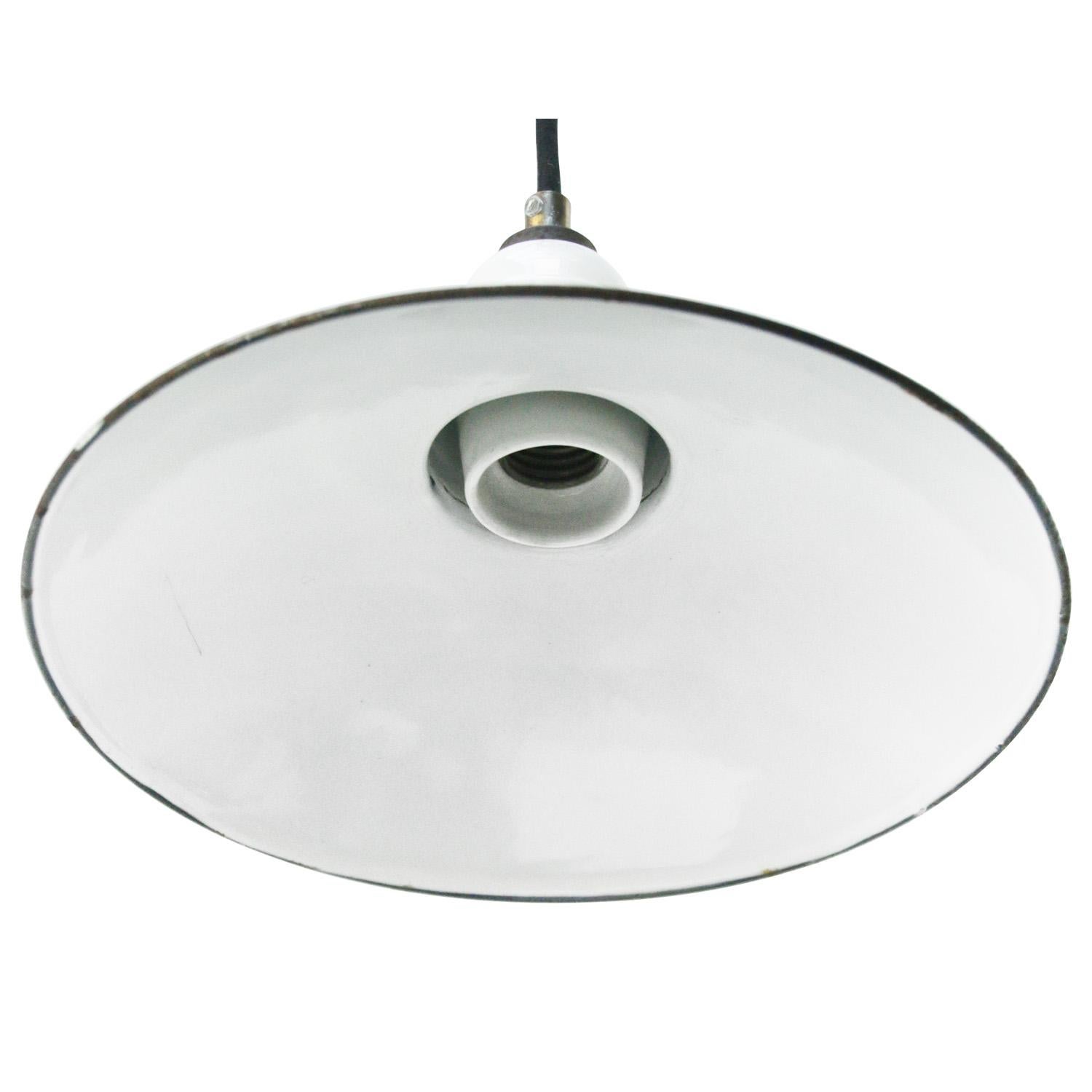 white enamel pendant light