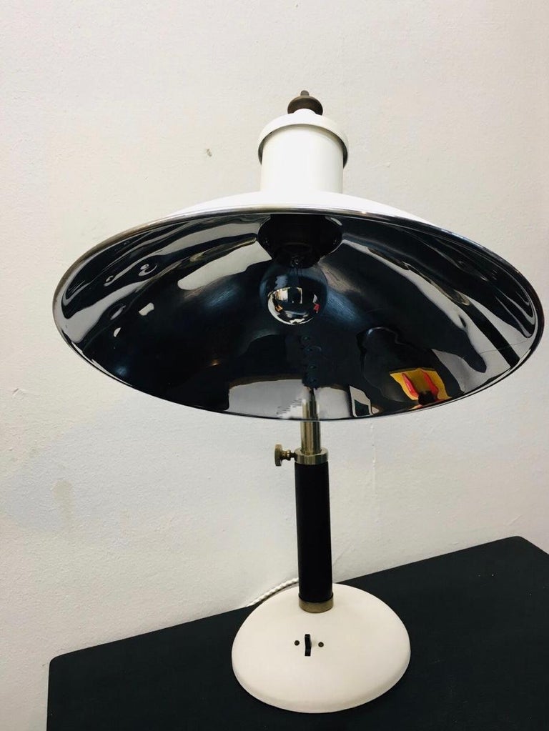 Vintage Industrial White Metal Table / Desk Lamp from 1970's For Sale