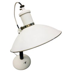 Retro Industrial White Metal Table / Desk Lamp from 1970's