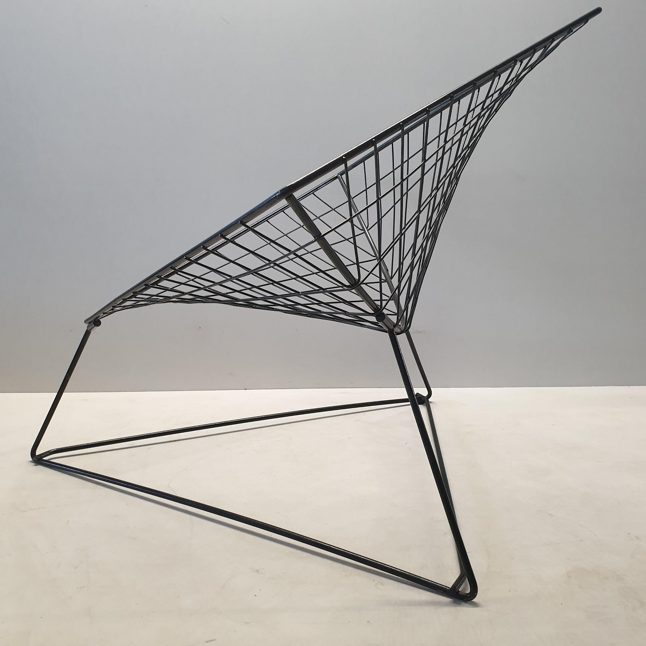 Swedish Vintage Industrial Wire Lounge Chair 