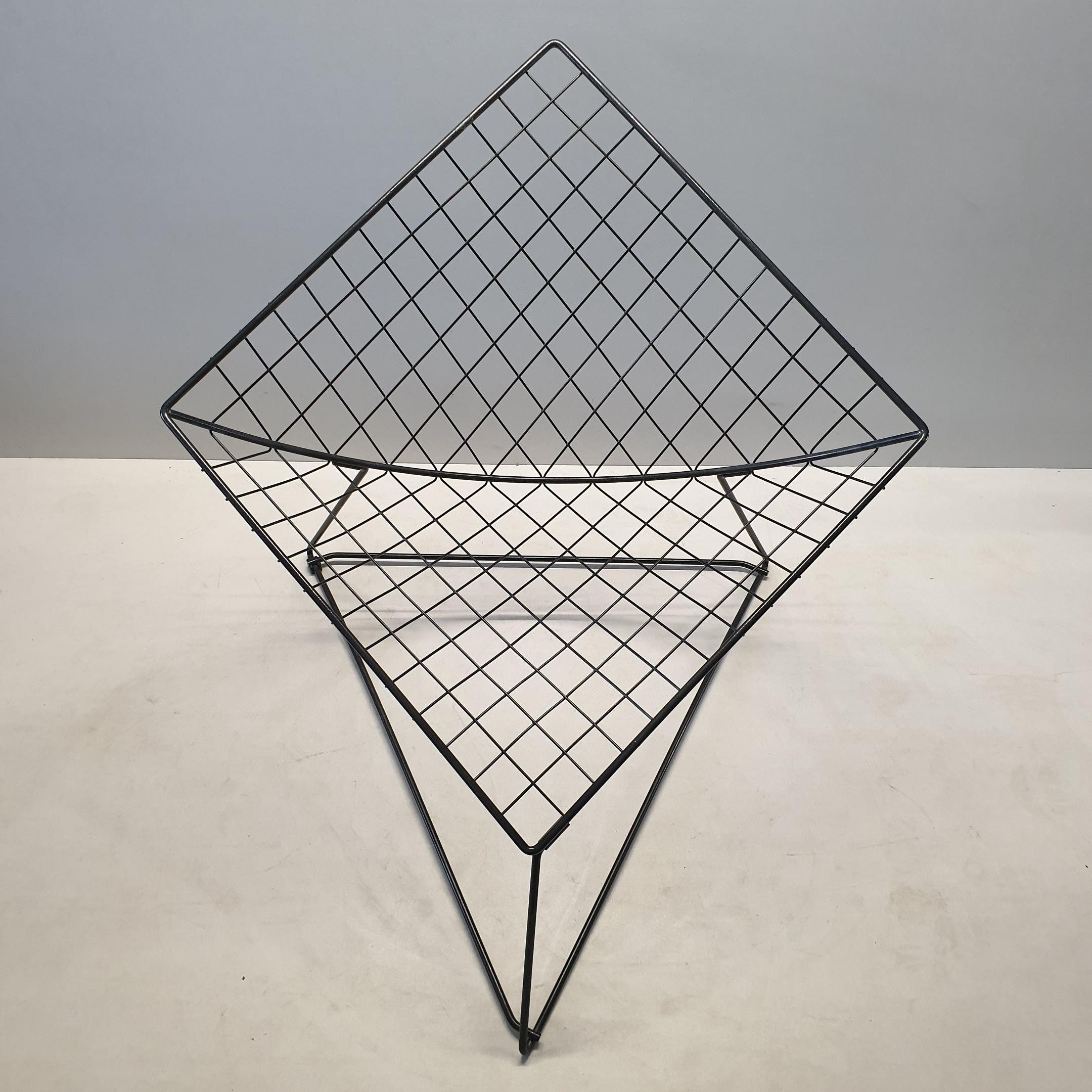 Lacquered Vintage Industrial Wire Lounge Chair 