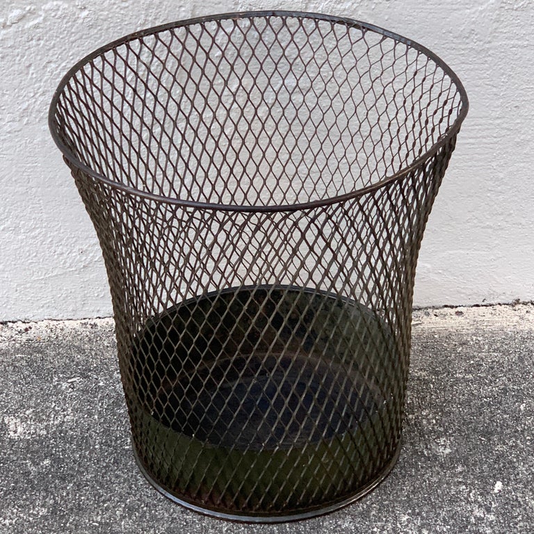 Vintage Industrial Wire Mesh Waste Paper Basket at 1stDibs
