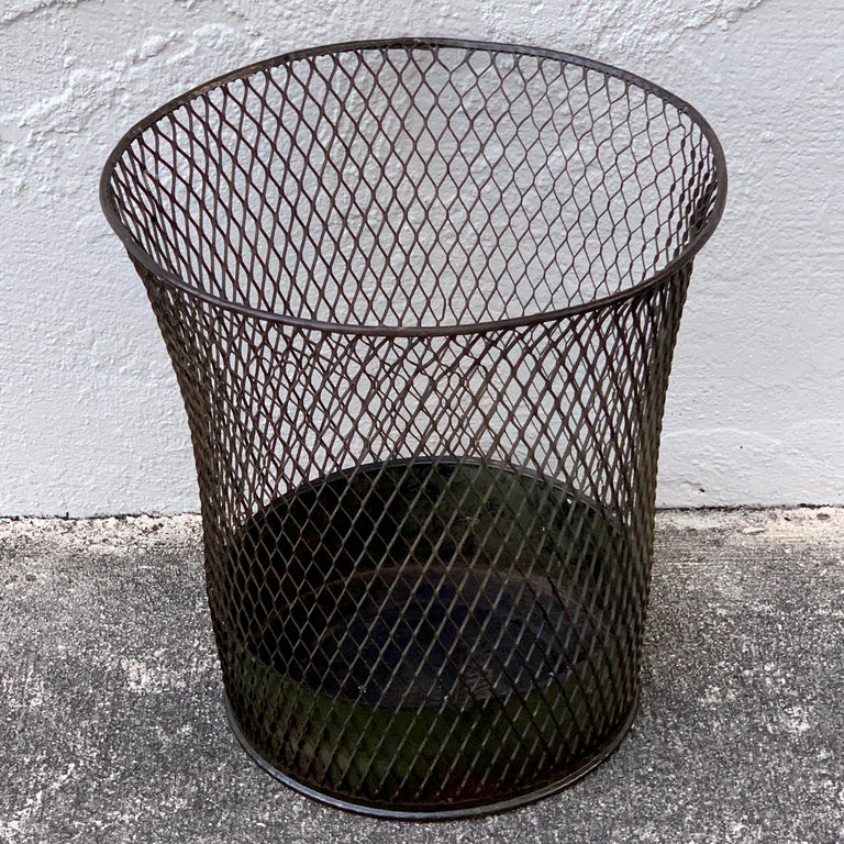 Vintage Industrial Wire Mesh Waste Paper Basket at 1stDibs