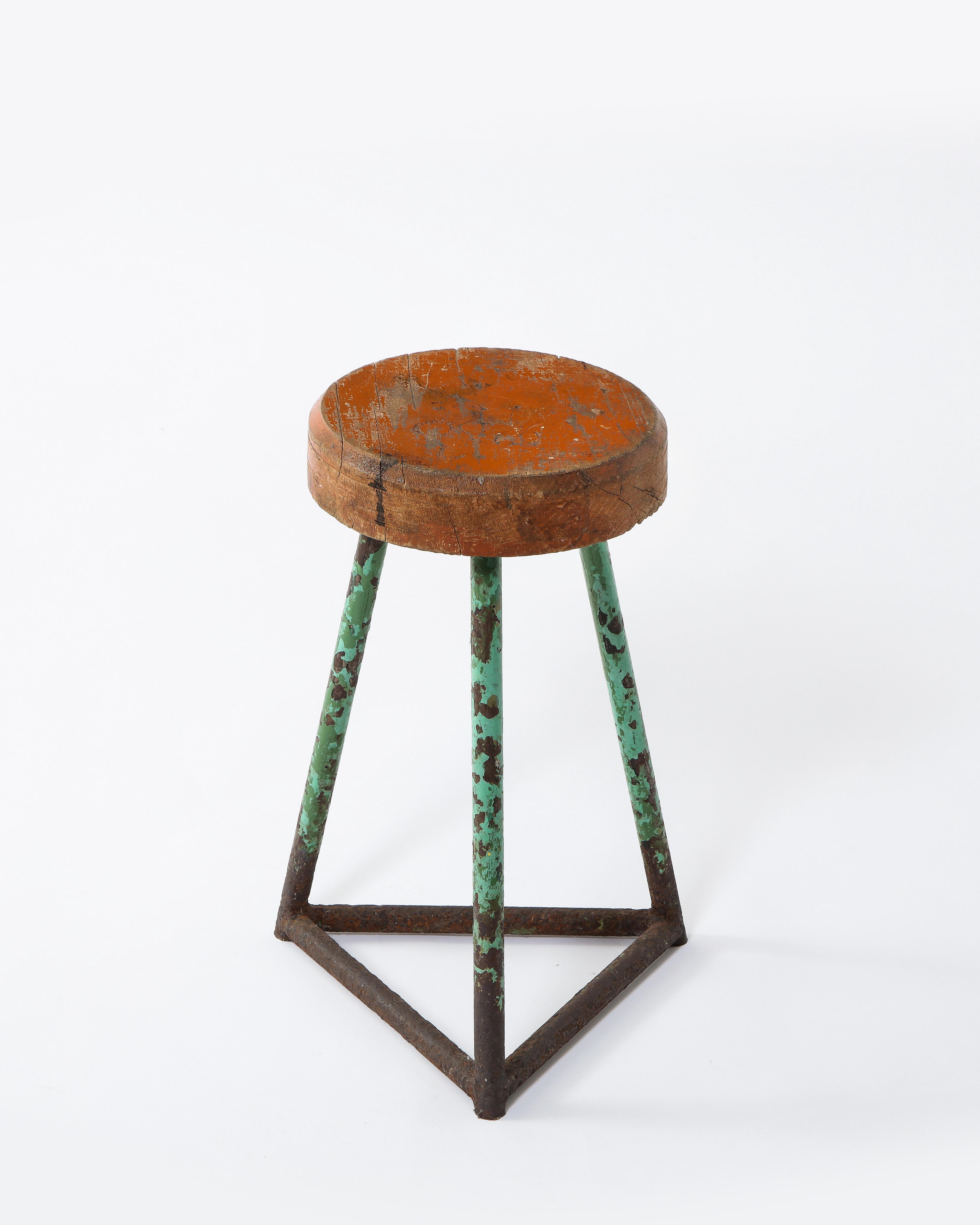 vintage metal stool