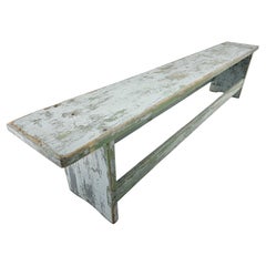 Used Industrial Wooden Bench, Original Paint, 1950's