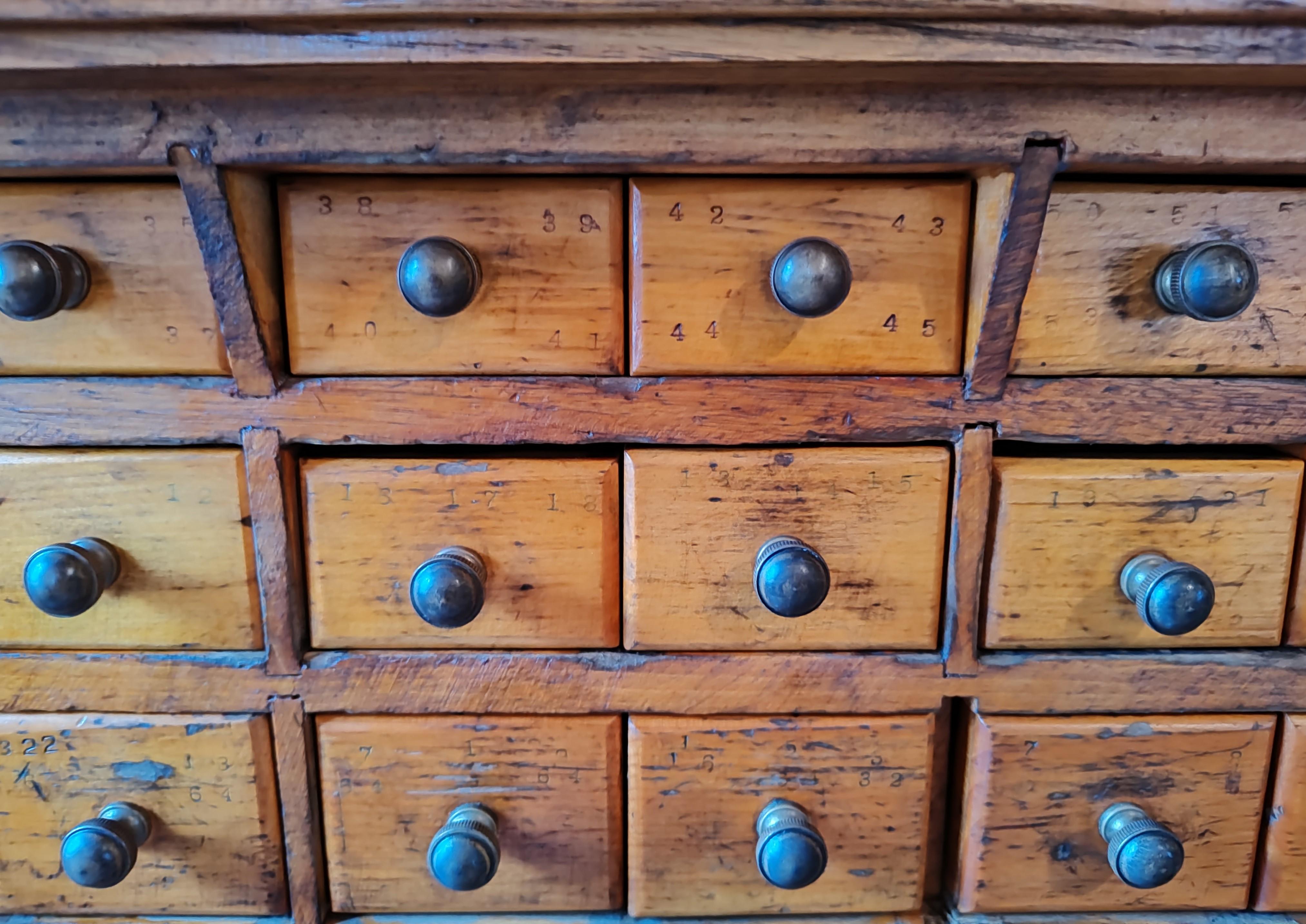 Vintage Industrial Wooden Cabinet For Sale 6