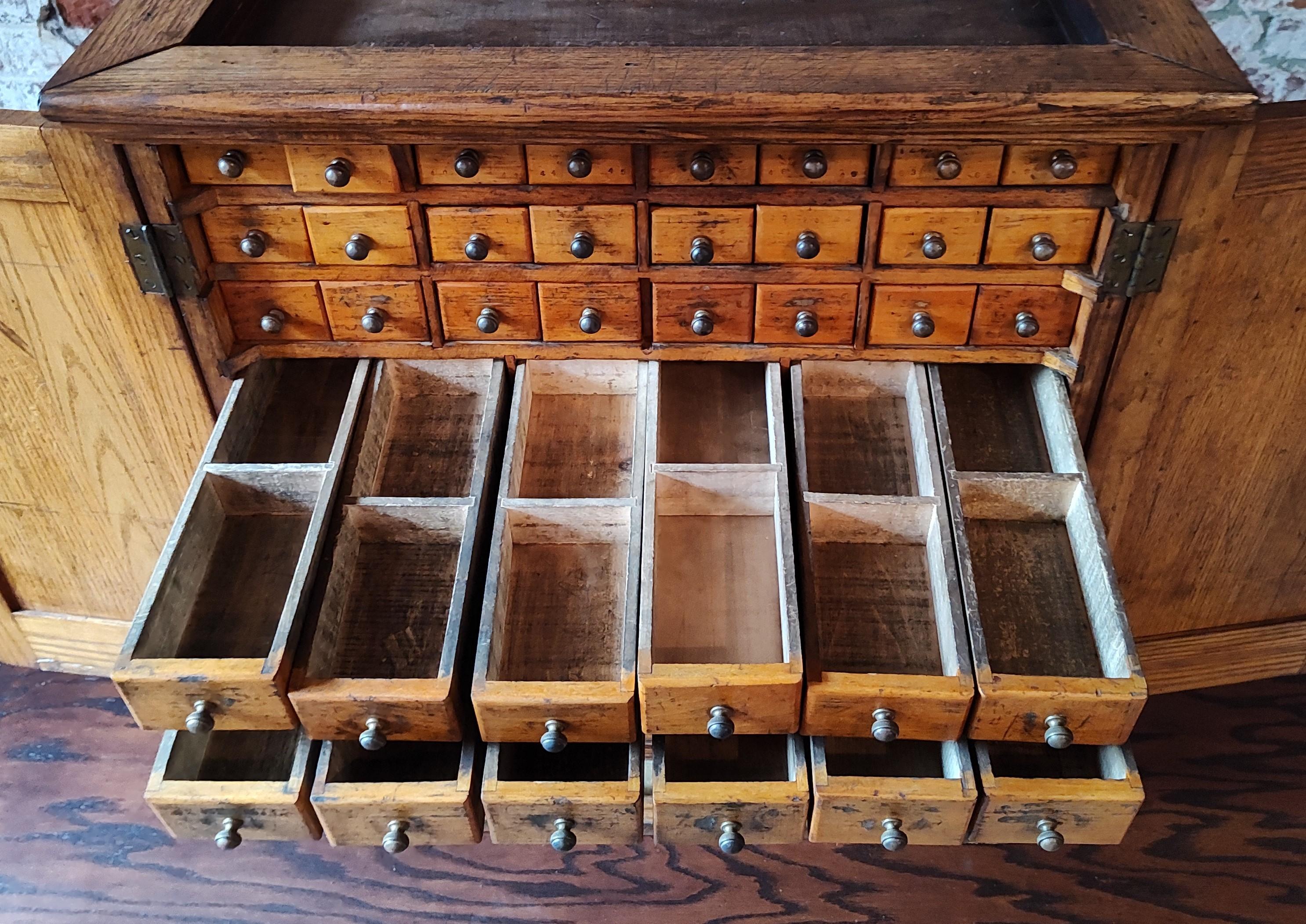 Vintage Industrial Wooden Cabinet For Sale 1