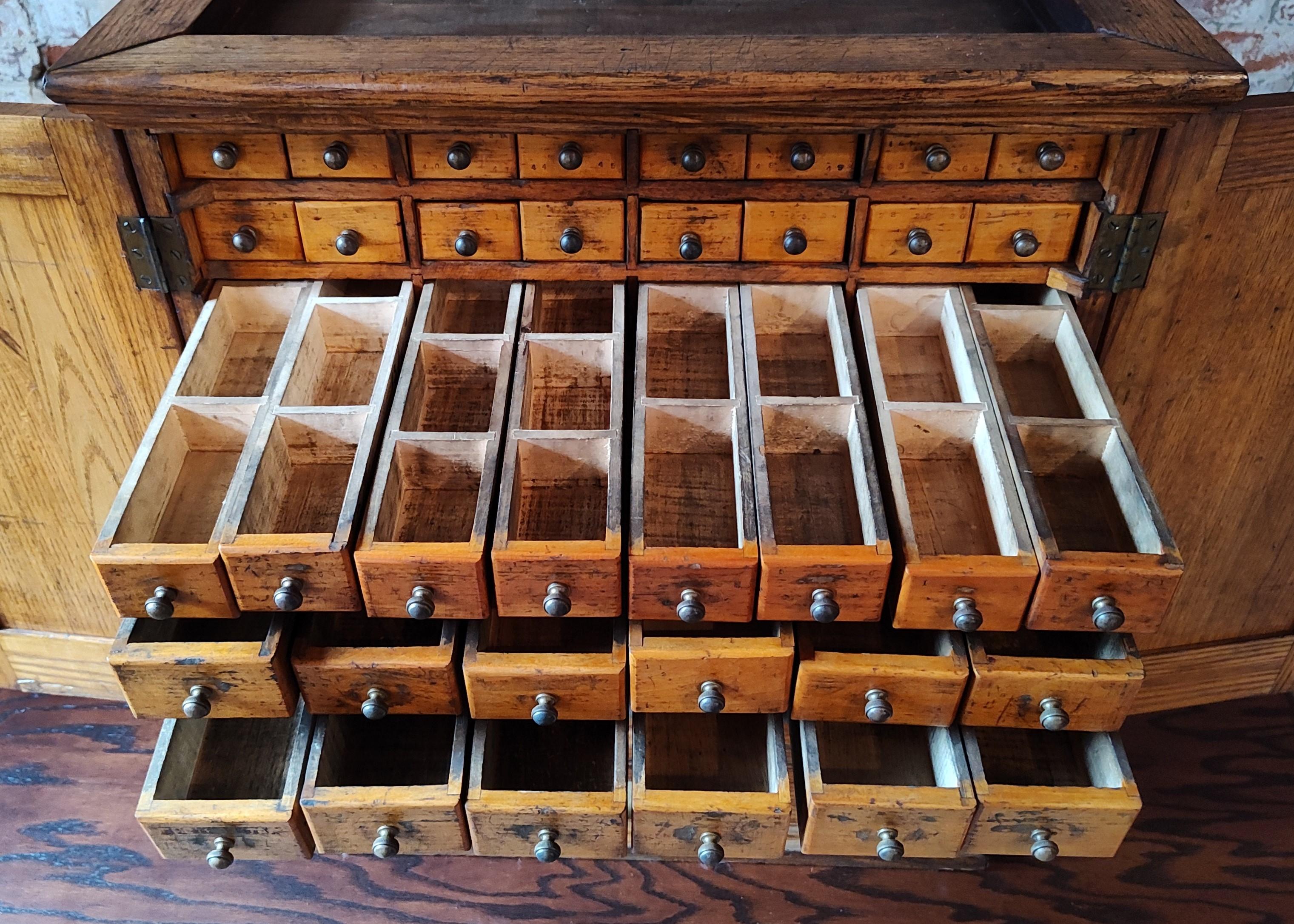Vintage Industrial Wooden Cabinet For Sale 2