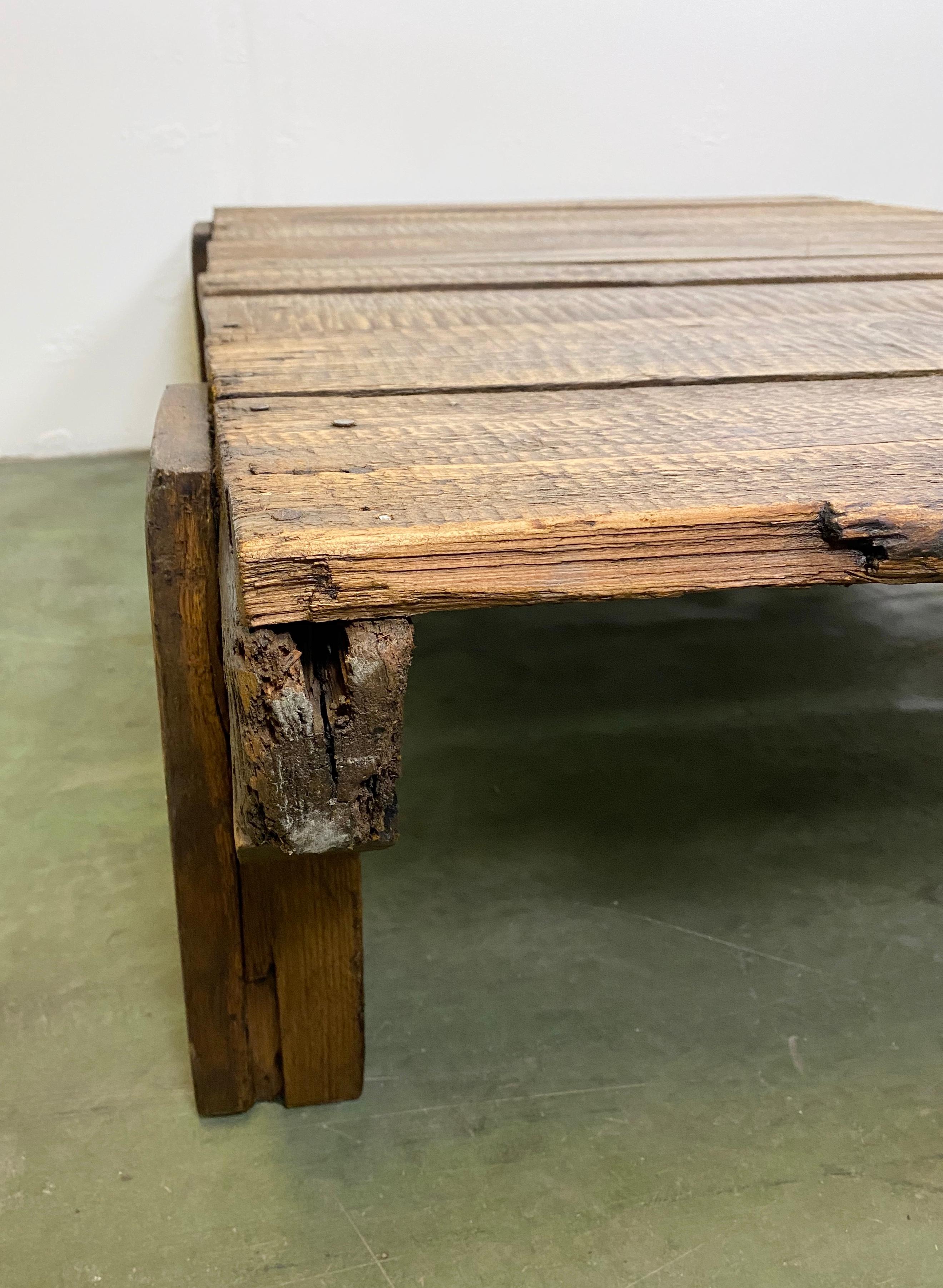 Vintage Industrial Wooden Coffee Table, 1950s 2