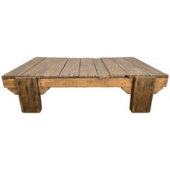 Vintage Industrial Wooden Coffee Table, 1950s