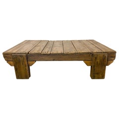 Vintage Industrial Wooden Coffee Table, 1950s