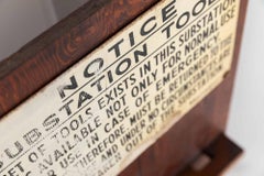 Vintage Industrial Wooden Substation Tool Notice Board Wall Sign Plaque, C.1950