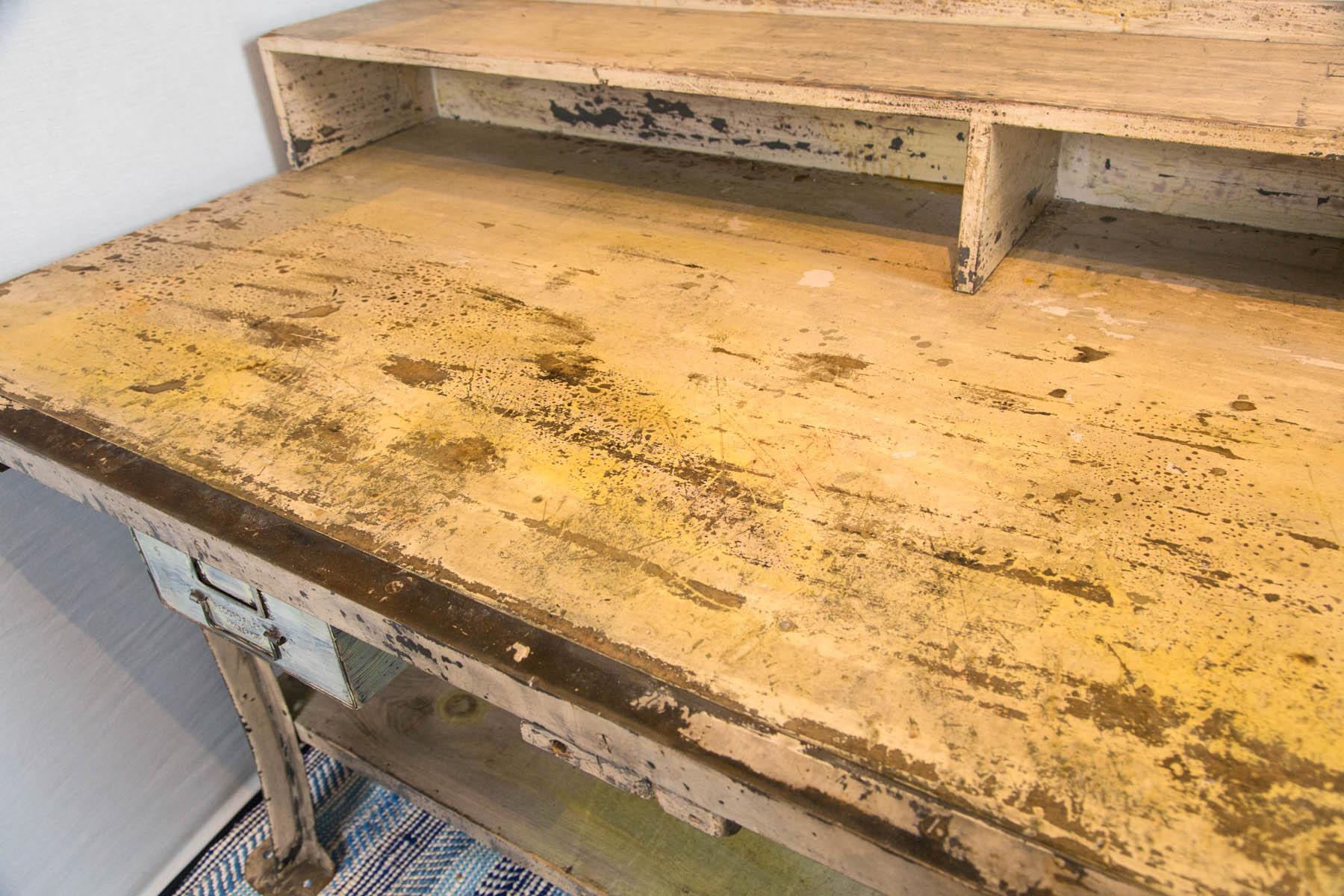 Vintage Industrial Work Desk In Good Condition In Norwalk, CT