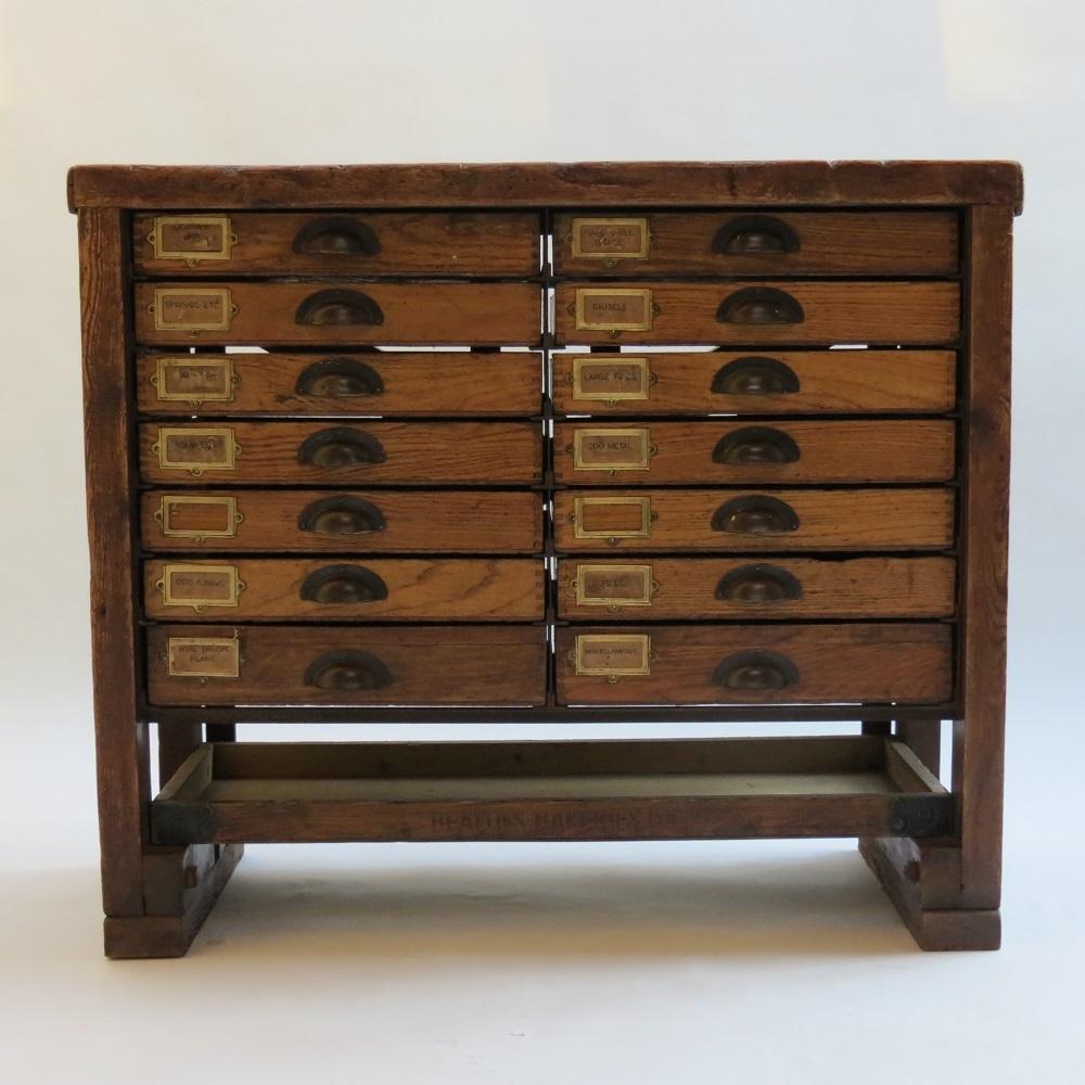 Metal Vintage Industrial Workbench Kitchen Pine Drawers