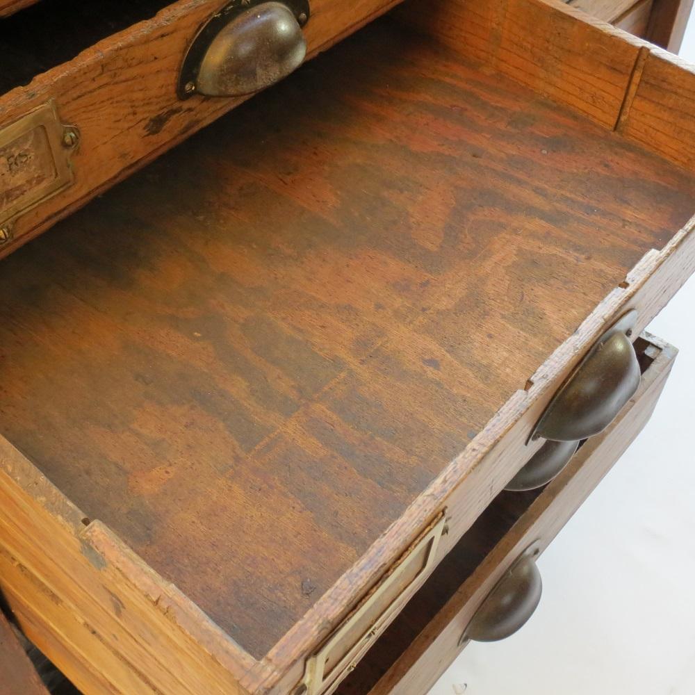 Vintage Industrial Workbench Kitchen Pine Drawers 11