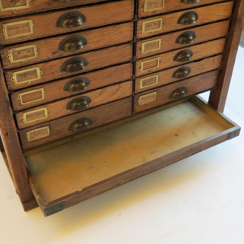 Vintage Industrial Workbench Kitchen Pine Drawers 12