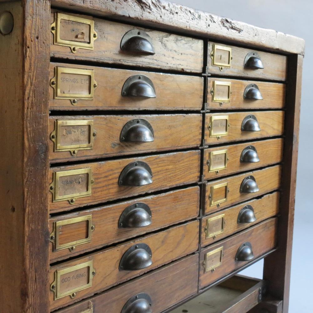 Hand-Crafted Vintage Industrial Workbench Kitchen Pine Drawers