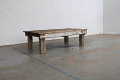 Vintage Industrial Workbench Rustic Farm Coffee Table