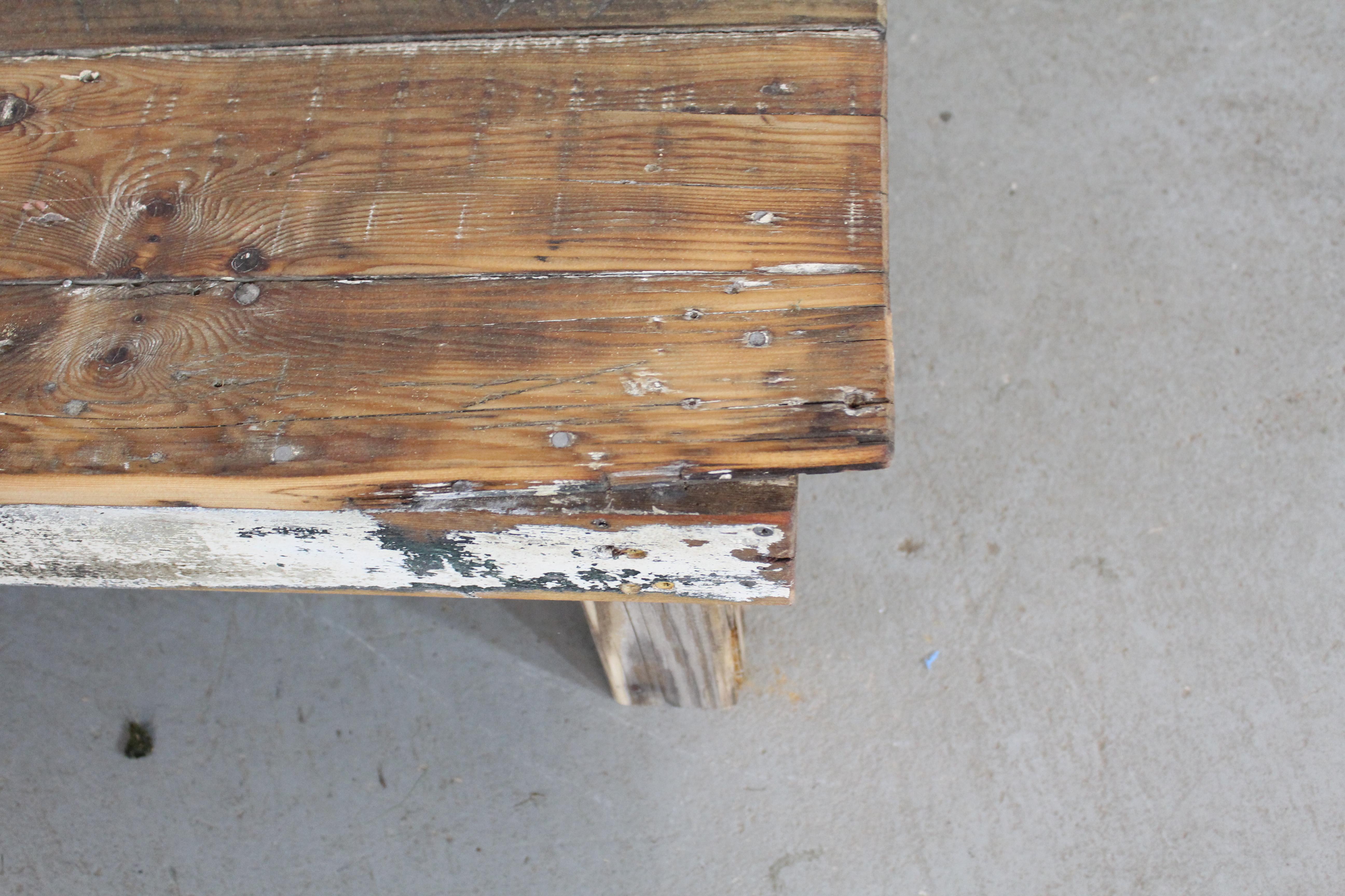 Walnut Vintage Industrial Workbench Rustic Farm Coffee Table