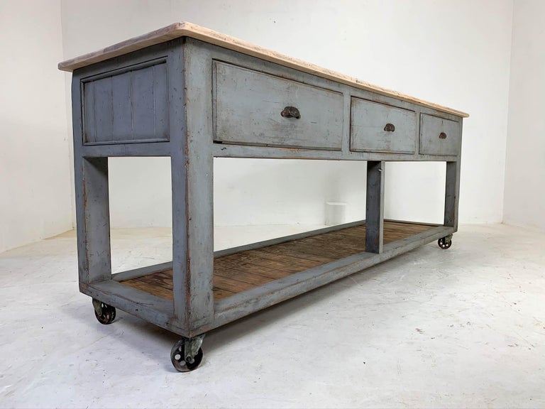 Vintage Industrial Workbench Worktable Kitchen Island For ...