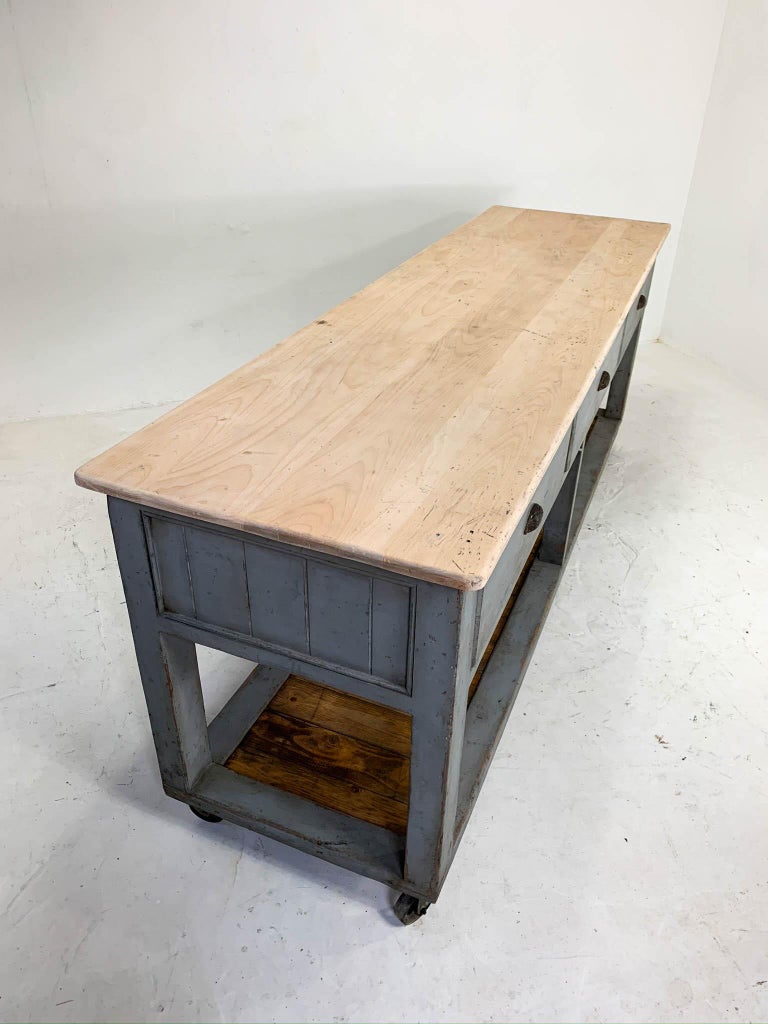 Vintage Industrial Workbench Worktable Kitchen Island For ...