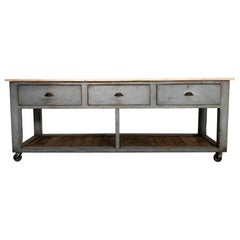 Retro Industrial Workbench Worktable Kitchen Island