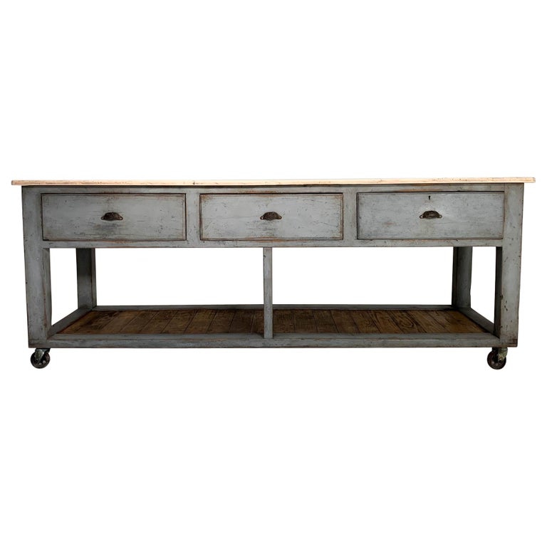 Vintage Industrial Workbench Worktable Kitchen Island For ...