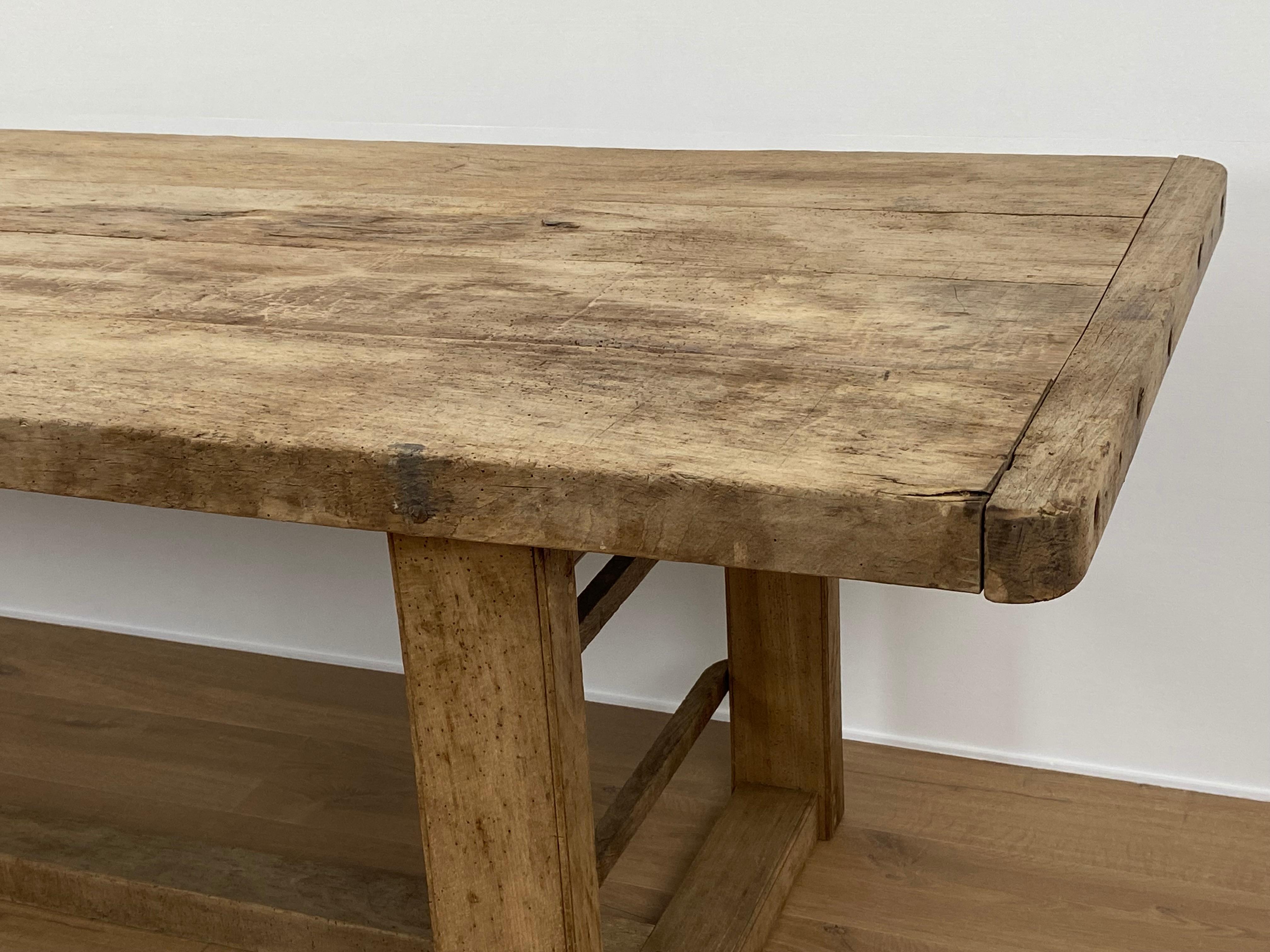 Vintage, Industrial Working Table in Bleached Wood 10