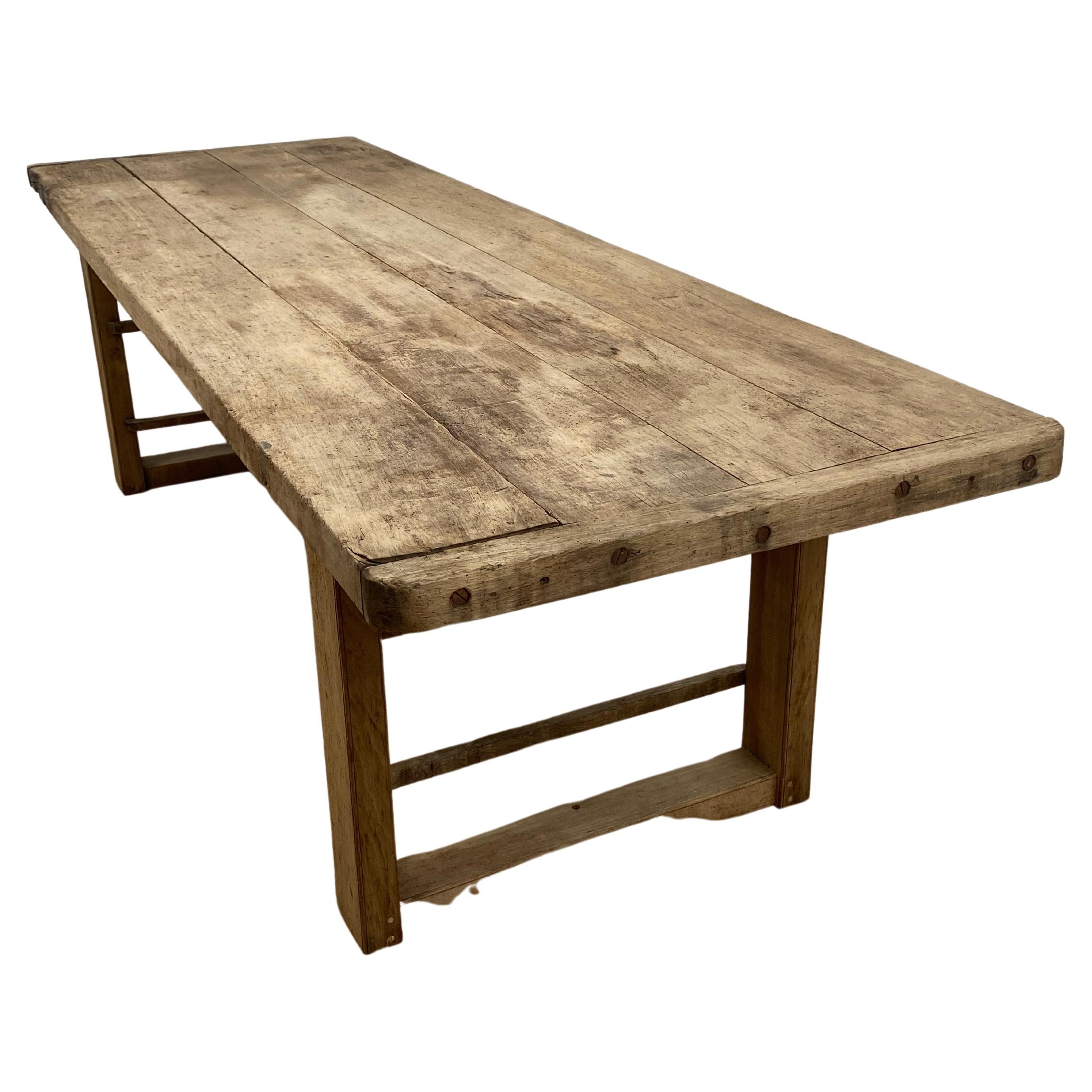 Vintage, Industrial Working Table in Bleached Wood