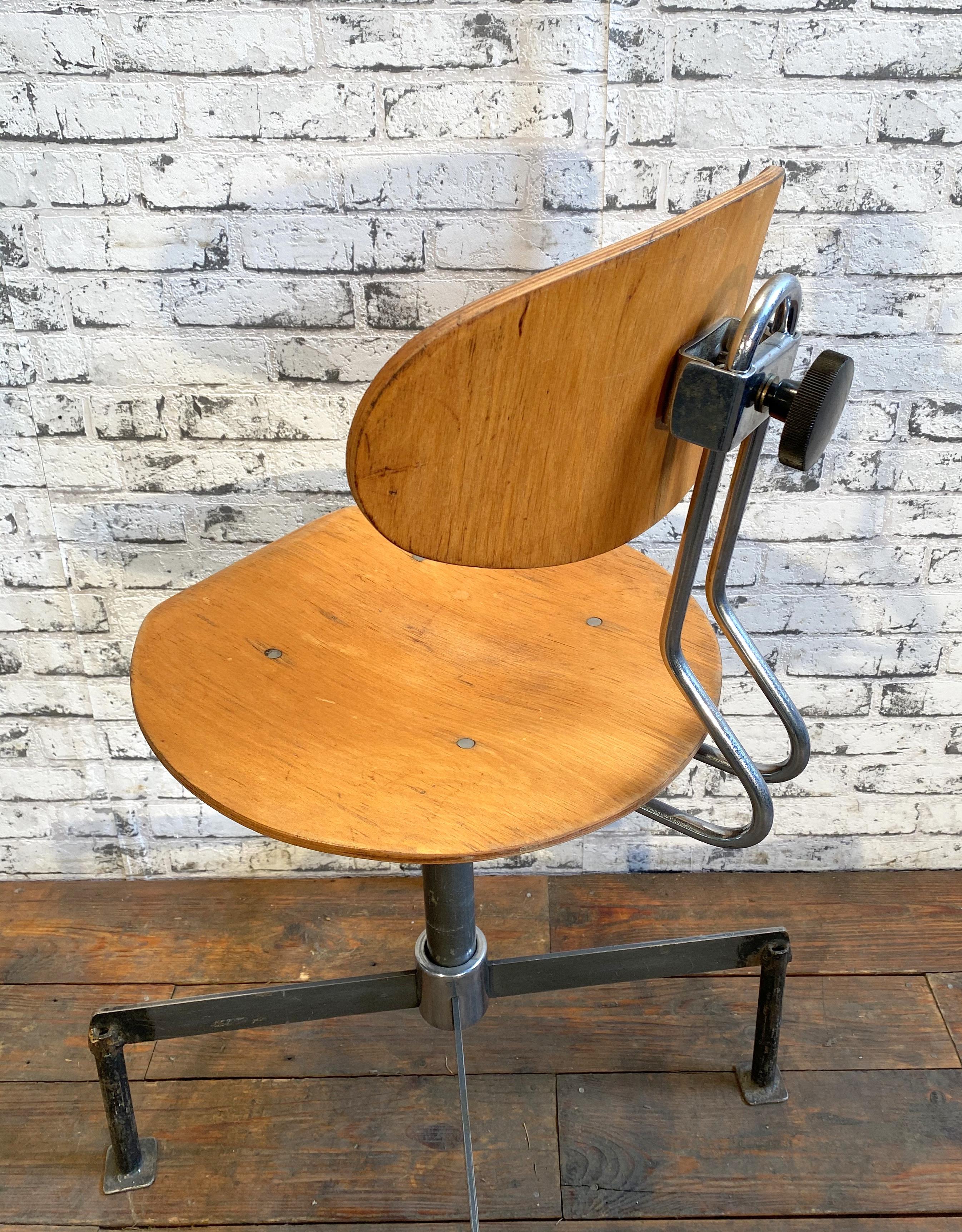 Iron Vintage Industrial Workshop Chair, 1960s