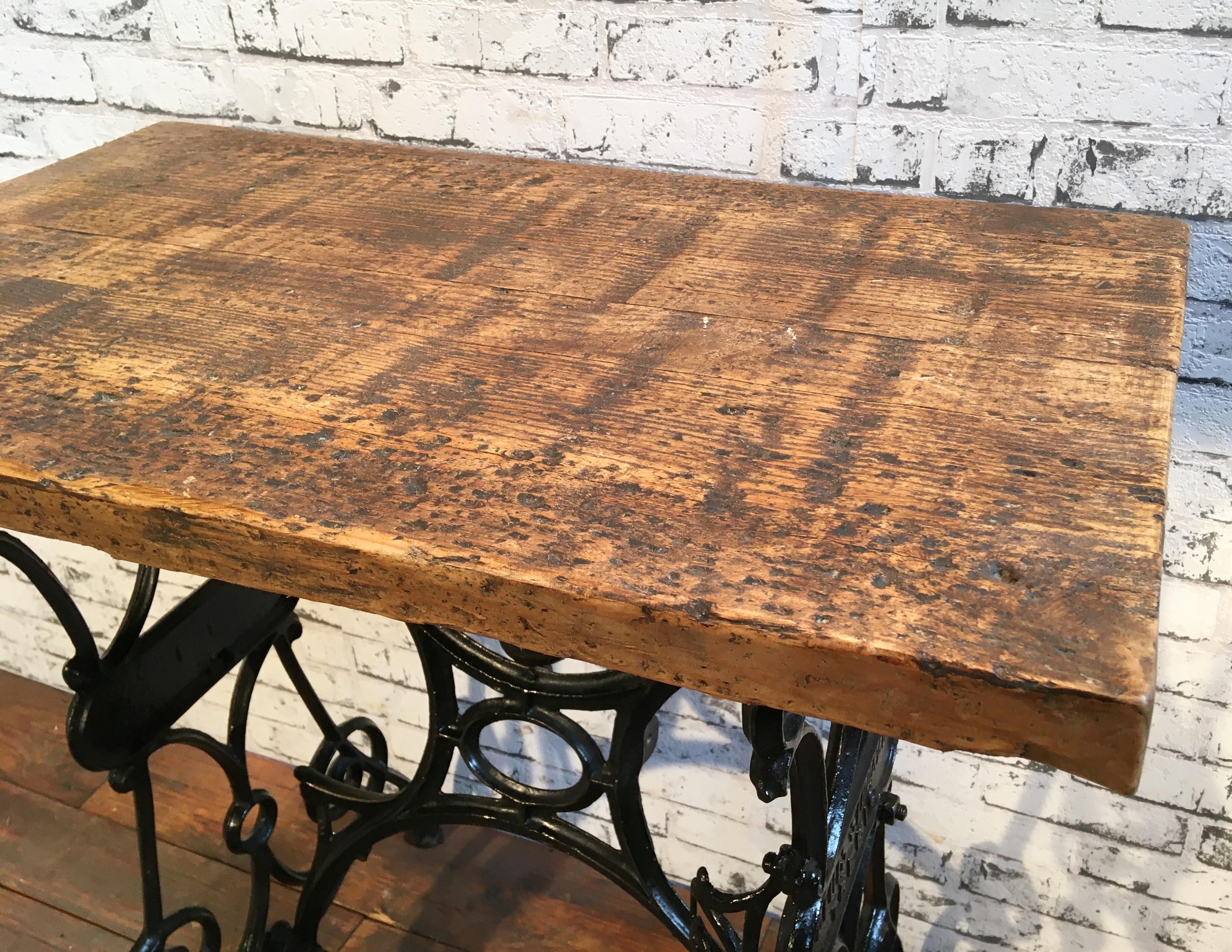Wood Vintage Industrial Worktable, 1930s