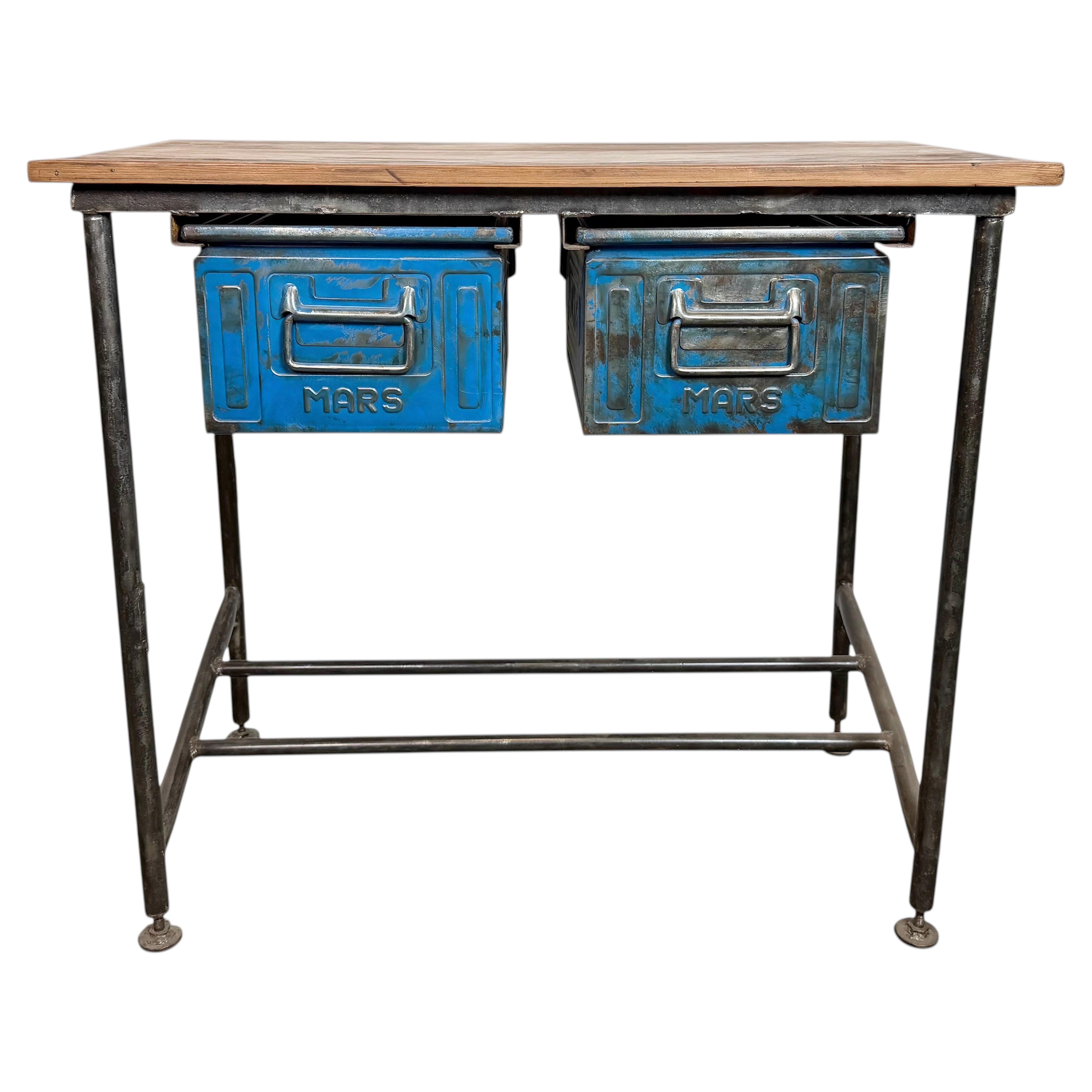 Vintage Industrial Worktable, 1960s For Sale