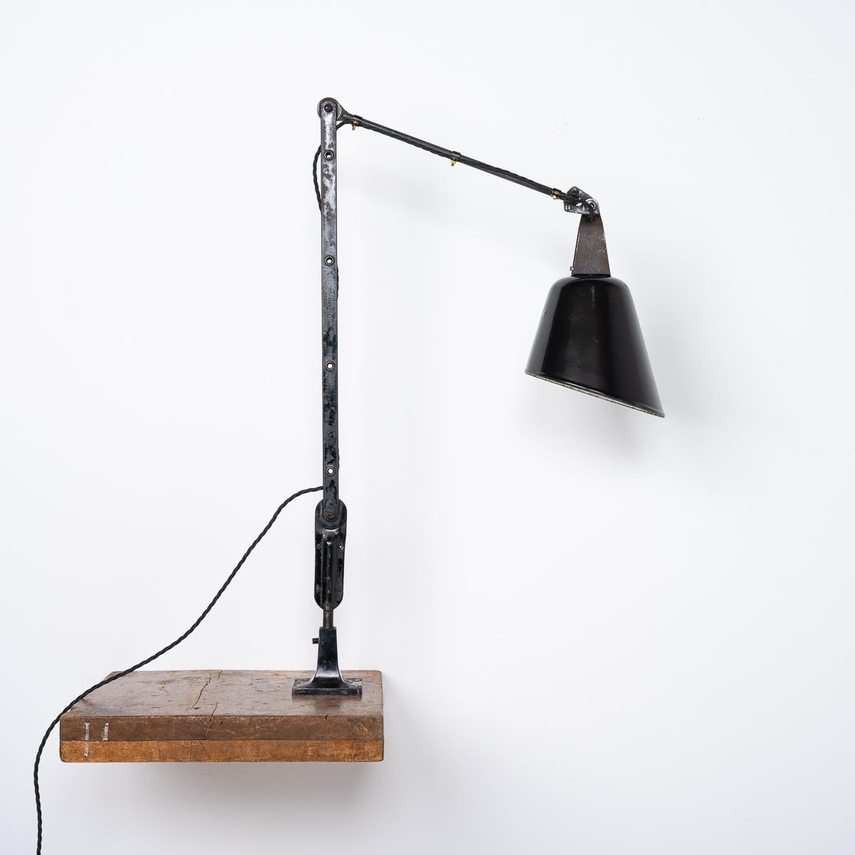 Vintage Industrial 'Zonalite' Adjustable Machinist Lamp By Walligraph 6