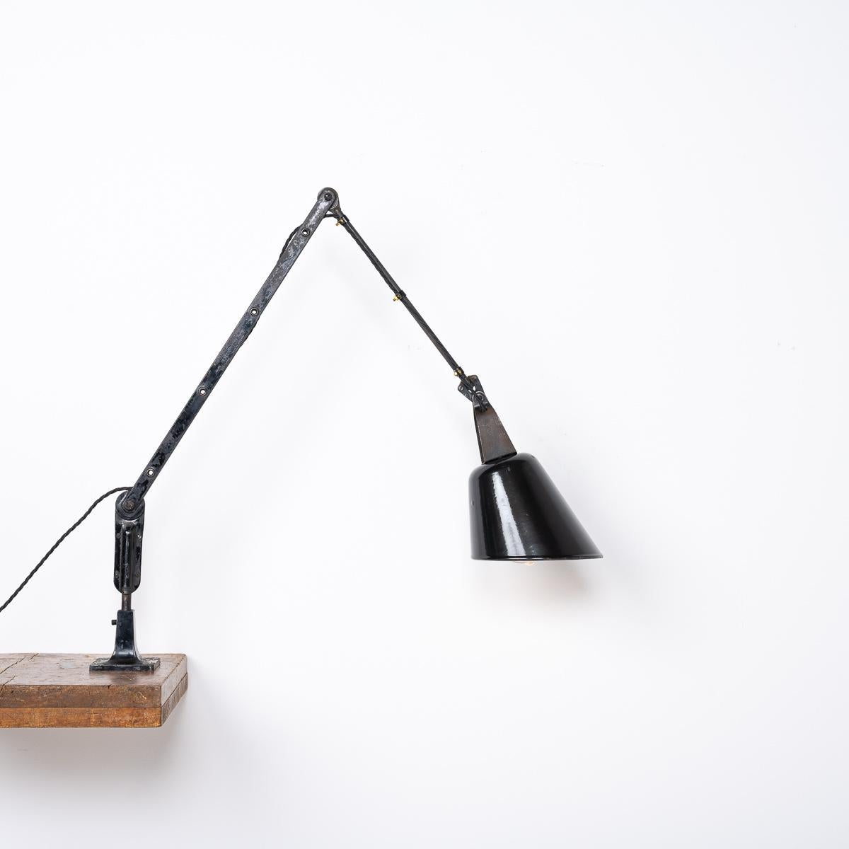 Vintage Industrial 'Zonalite' Adjustable Machinist Lamp By Walligraph 10