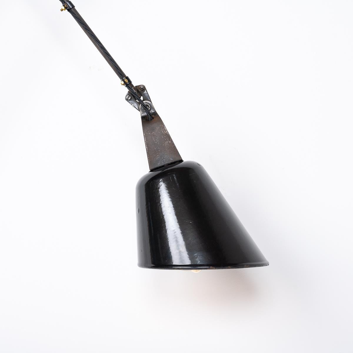 Vintage Industrial 'Zonalite' Adjustable Machinist Lamp By Walligraph 11