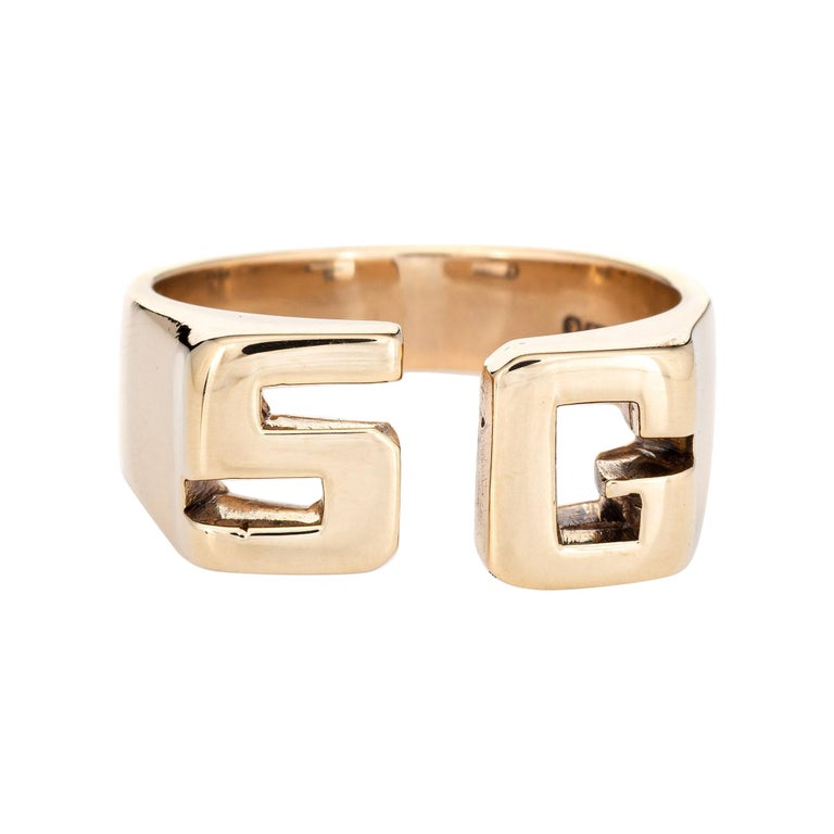 Vintage Initial Ring SG 9k Yellow Gold Estate Jewelry British Hallmarks at  1stDibs | gucci initial ring, white gold antique gold hallmarks, vintage initial  rings