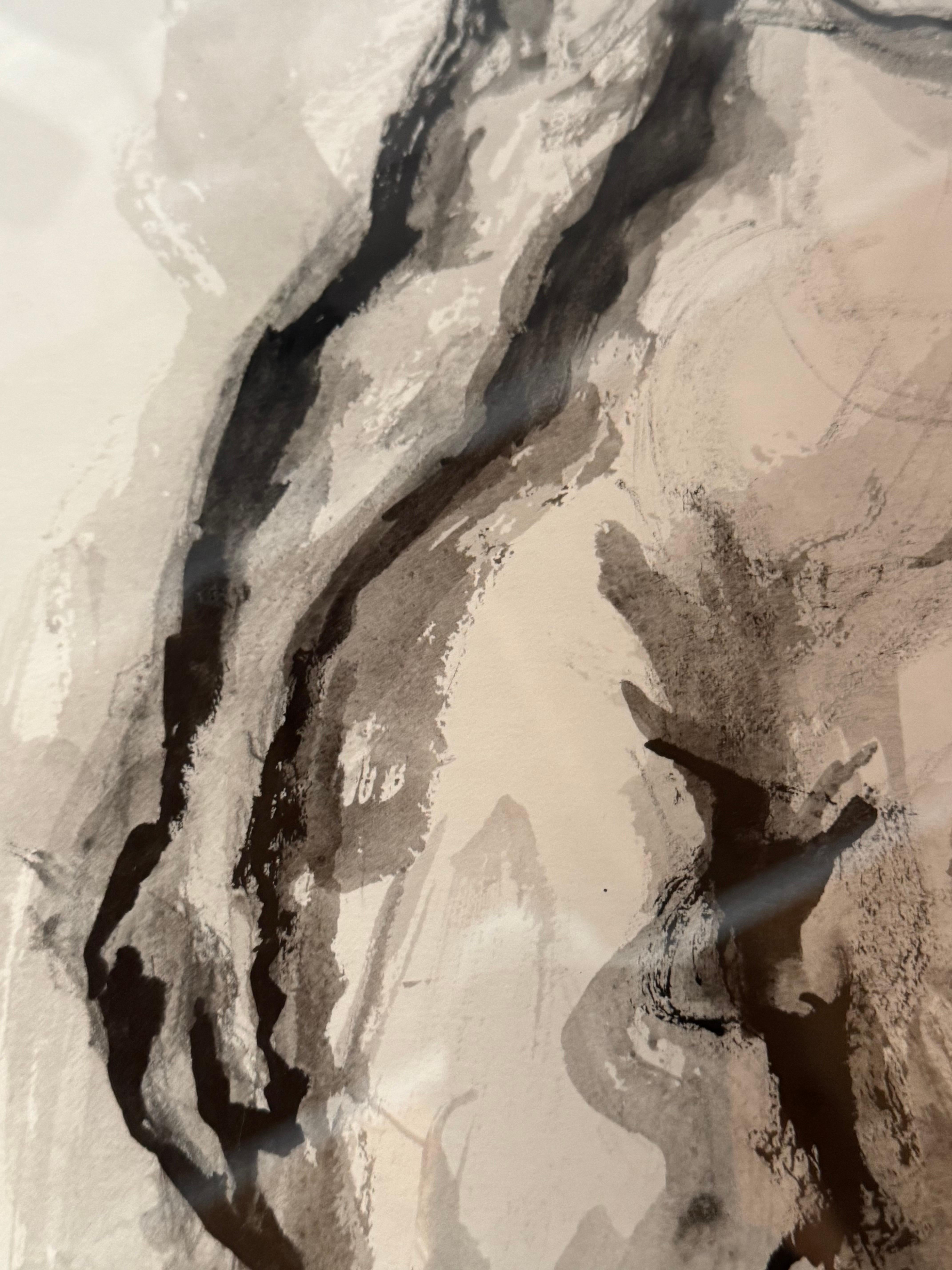 Disegno a inchiostro d'epoca di una figura maschile nuda in vendita 4