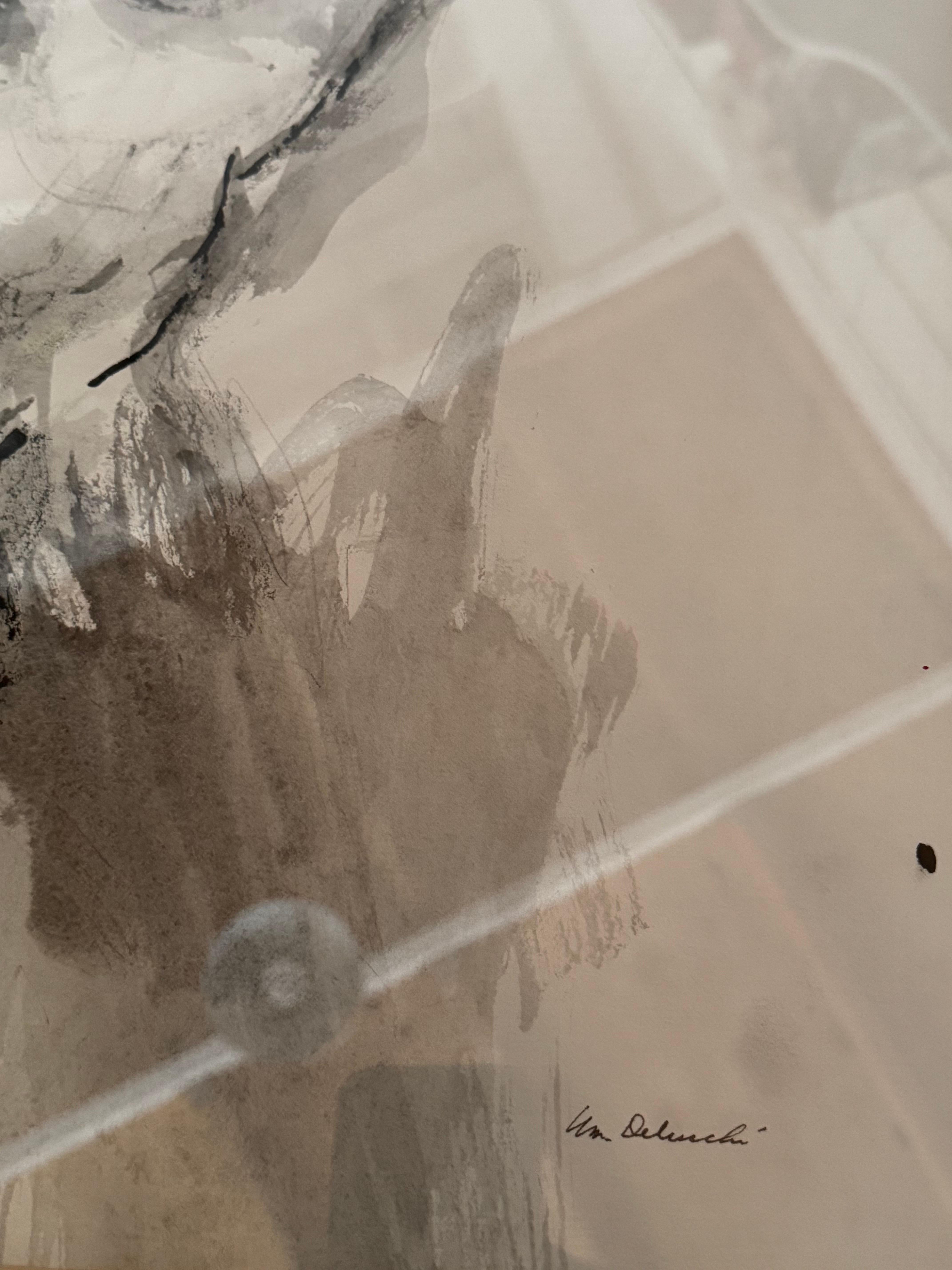 Pittura Disegno a inchiostro d'epoca di una figura maschile nuda in vendita