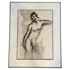 Dessin vintage d'une figure masculine nue