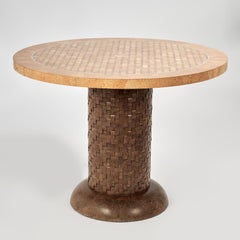 Tavolo da centro in cocco intarsiato vintage