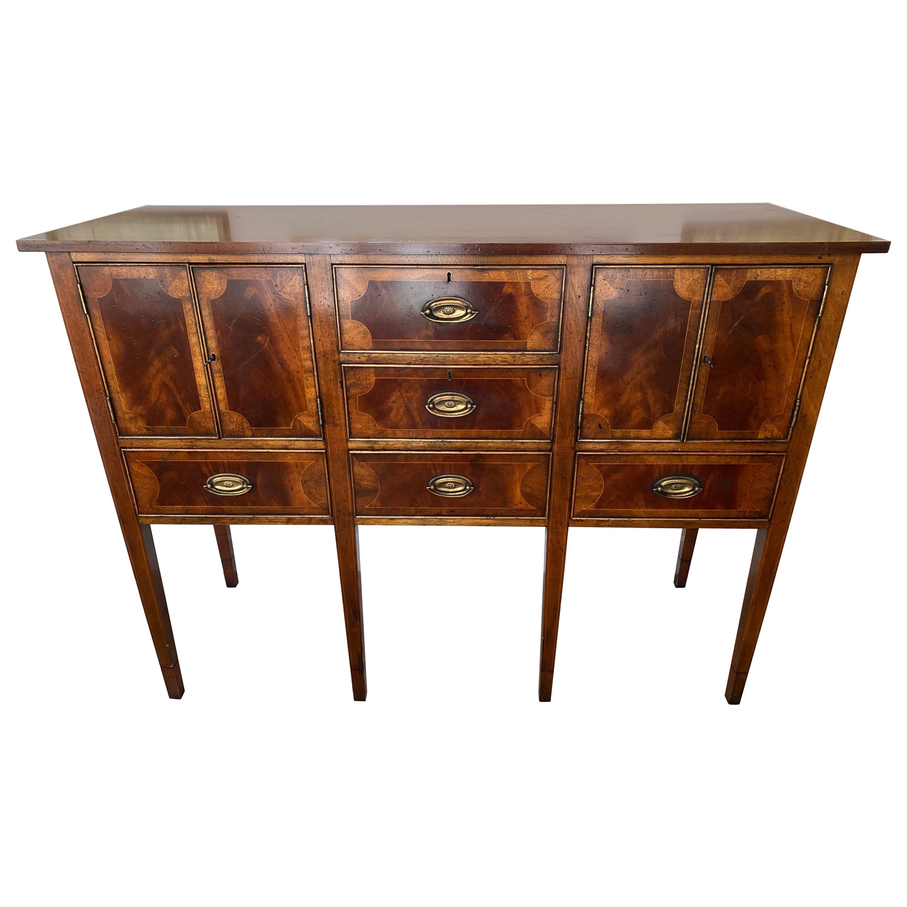 Vintage Inlaid English Sideboard For Sale