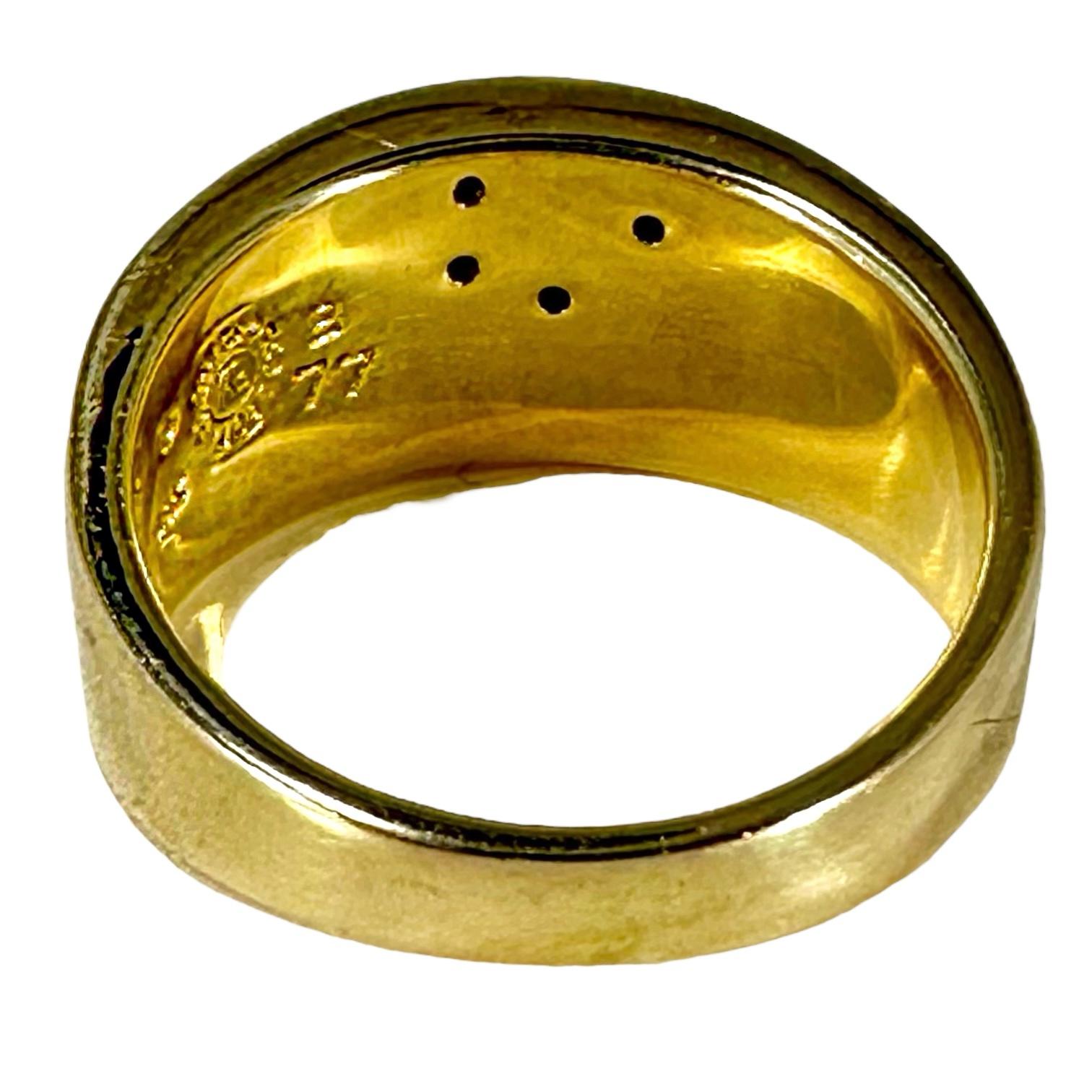 Modern Vintage Inlaid Hardstone, Diamond and Gold Ring by Asch Grossbardt For Sale