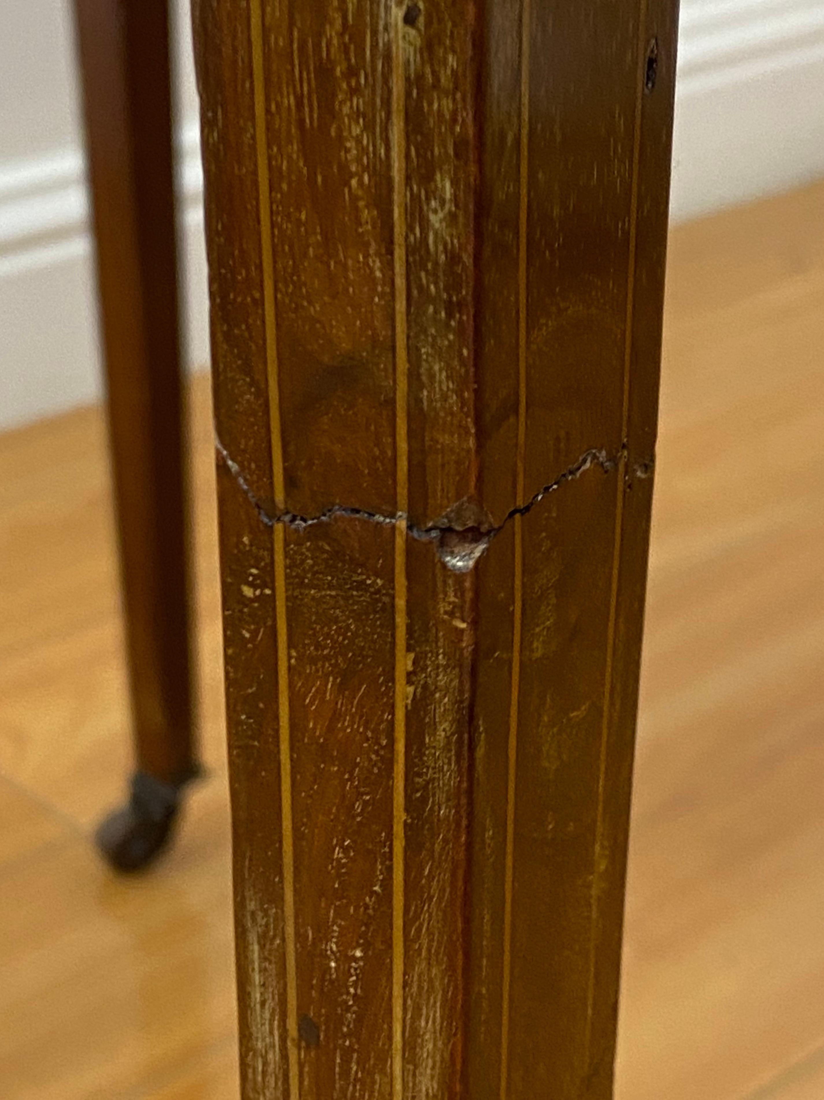 Vintage Inlaid Mahogany Handkerchief Folding Games / Side Table, C.1940 For Sale 2